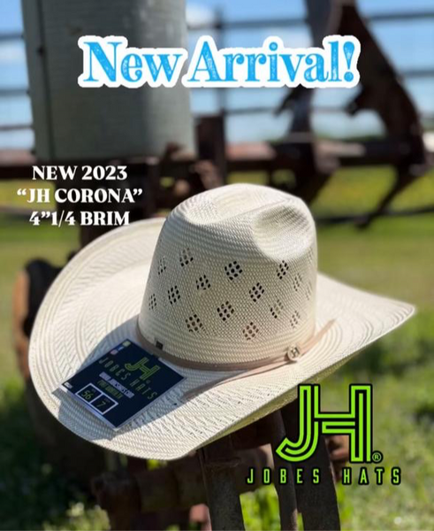 NEW 2025 JH Straw Hat “Corona” 4”1/4 brim. | Jobes Hats, LLC