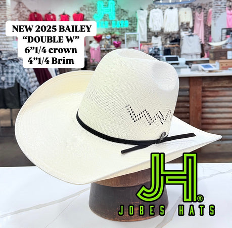 New 2025 Bailey “Double W” 4”1/4 brim (Comes open and flat) - Jobes Hats, LLC