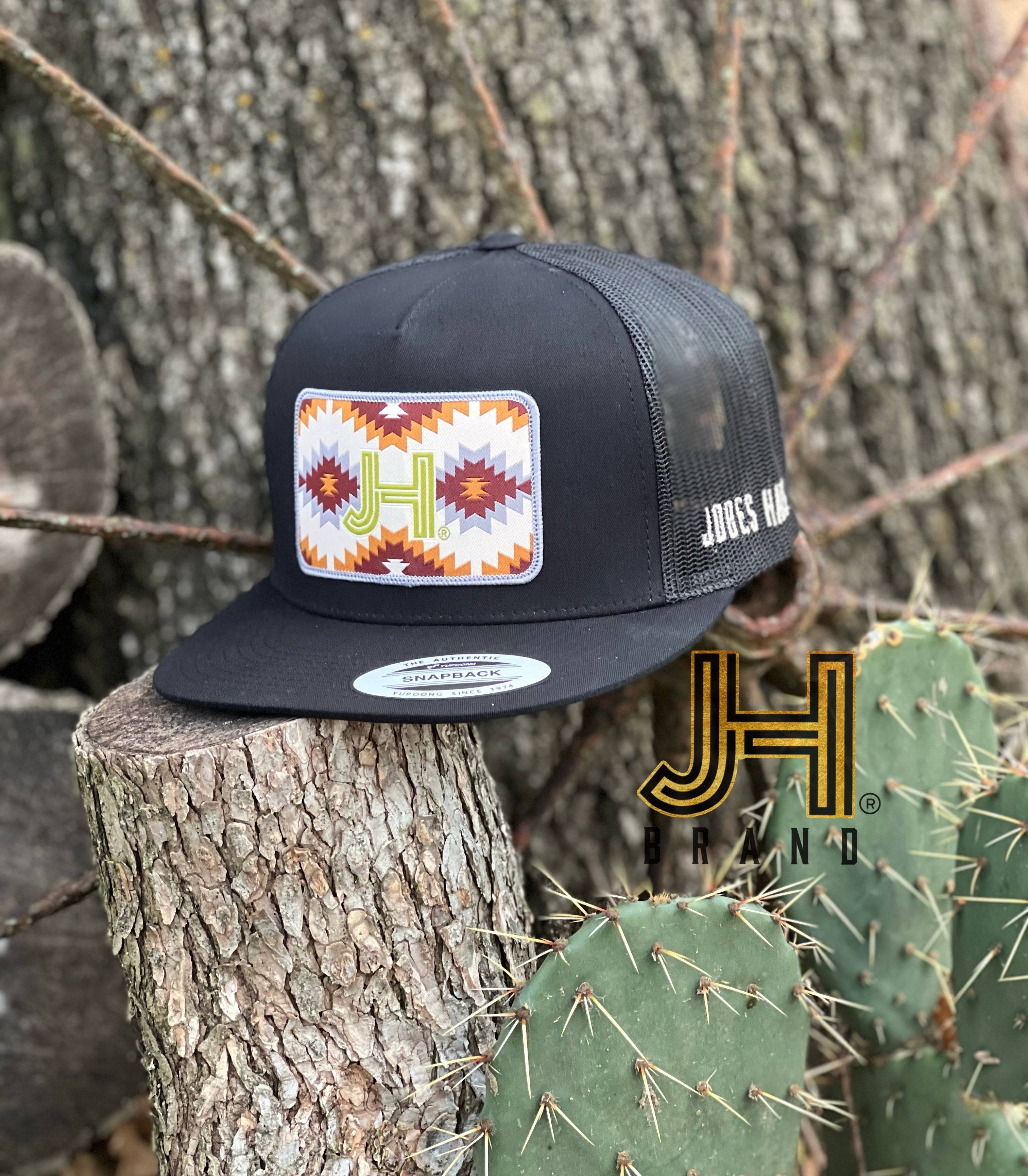Aztec Trucker Hat with Embroidered Patch Hooey x Whataburger Black Aztec Hat – WHATASTORE main image 3