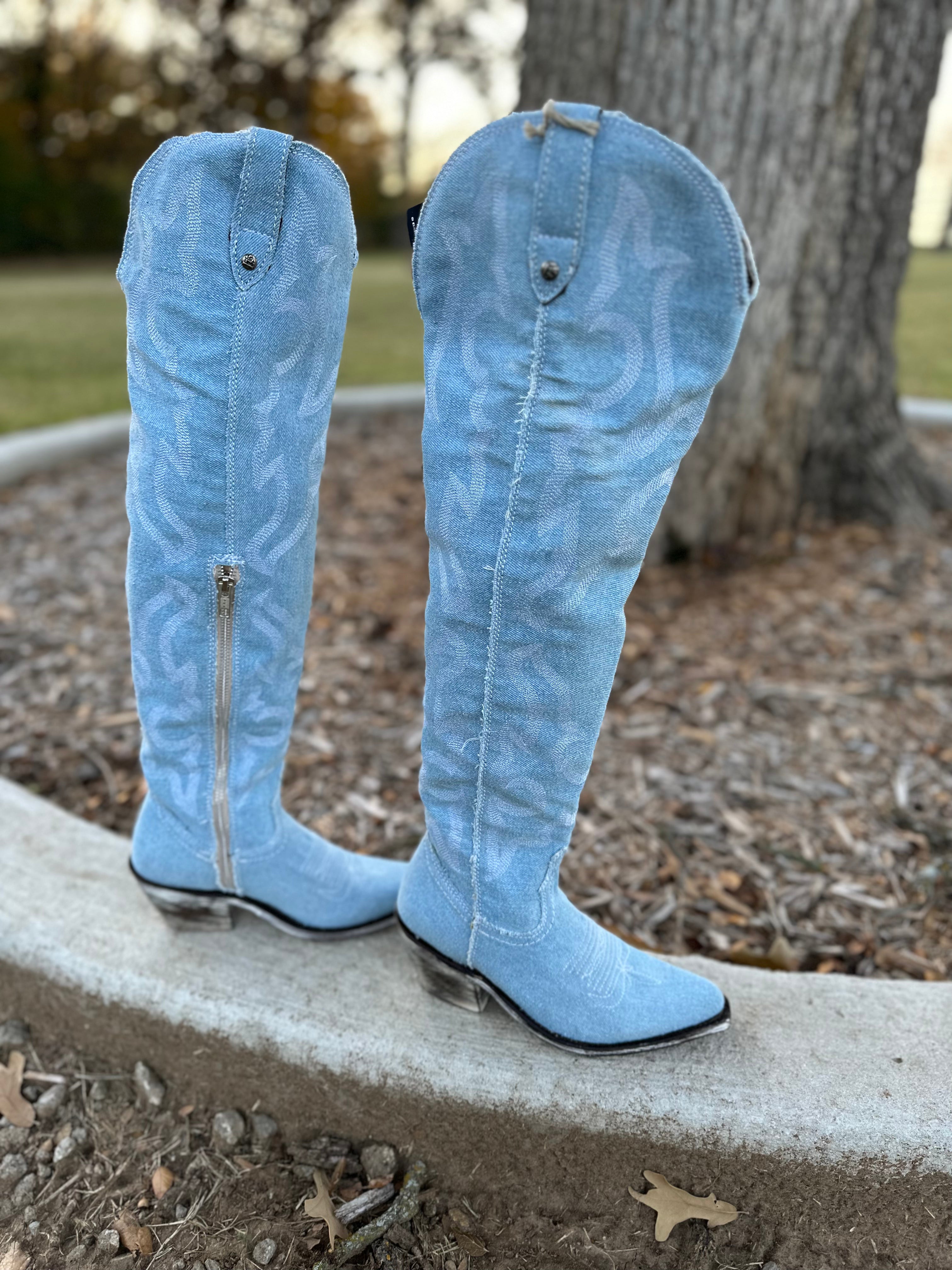 #1 Blue Denim Style Boot, Model 6701 LILIANA Mage-1 Denim Stiletto Boot MAGE-1-DENIM - Shiekh main image 2