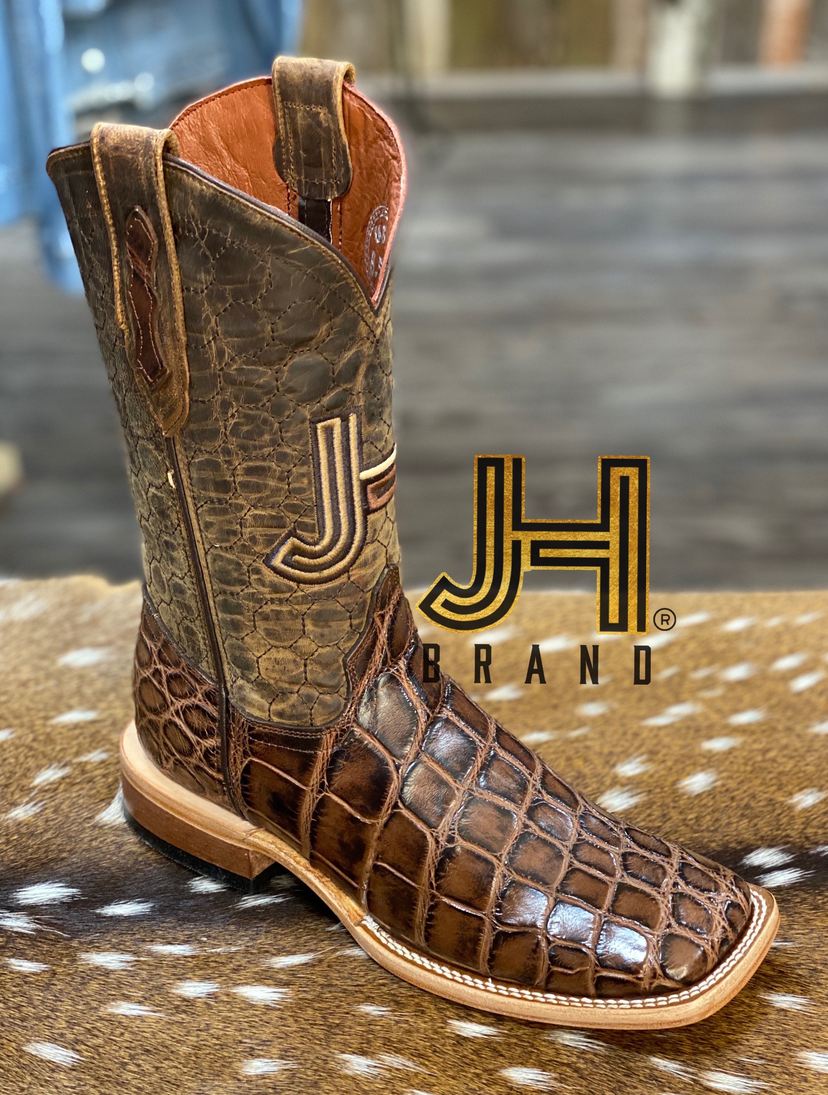 Mens JH Gator Belly Salvaje Square Toe Boots Panal Tops – Jobes