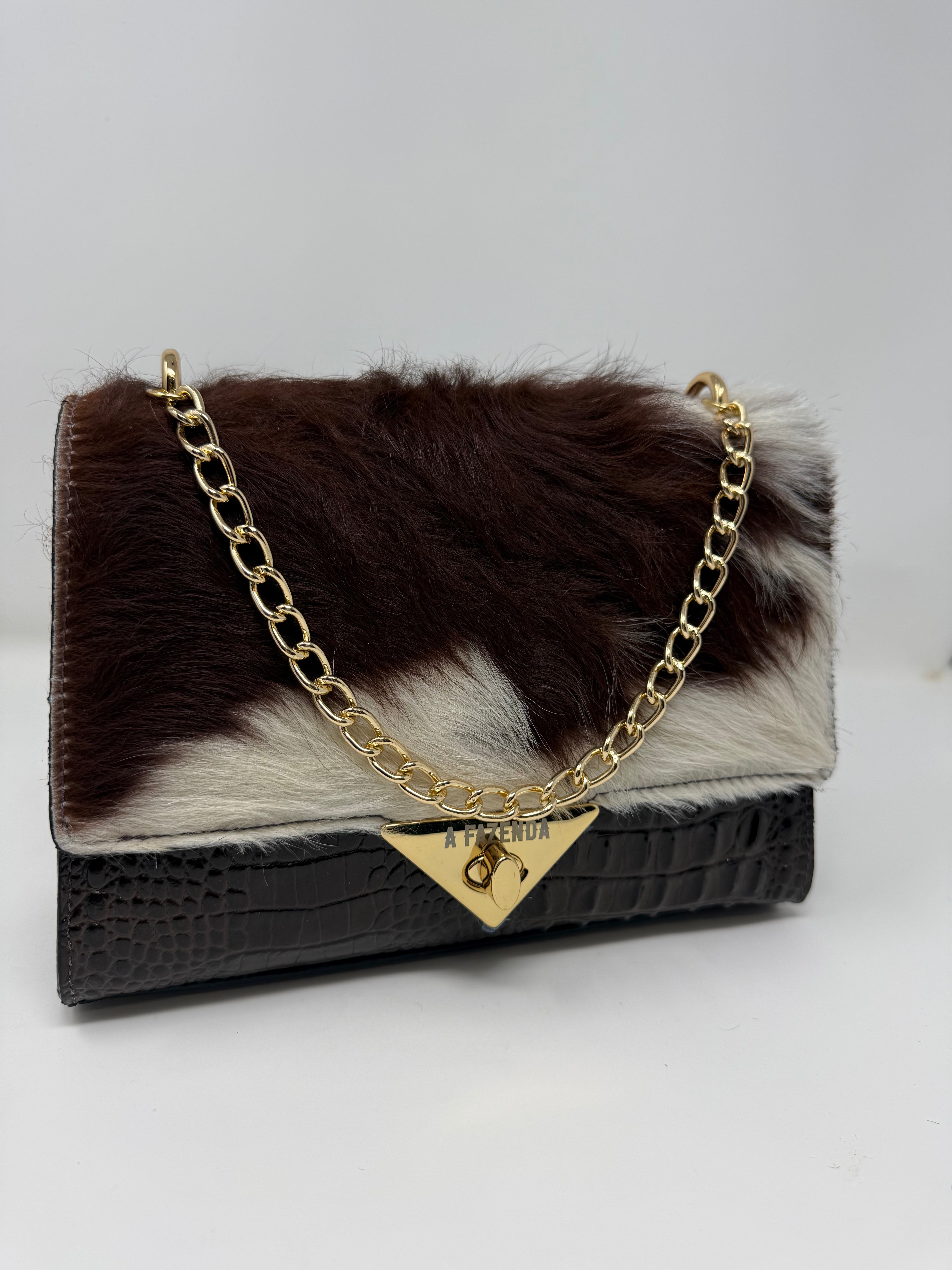 Tiff Rabbit Fur and Genuine Cowhide Purse #26