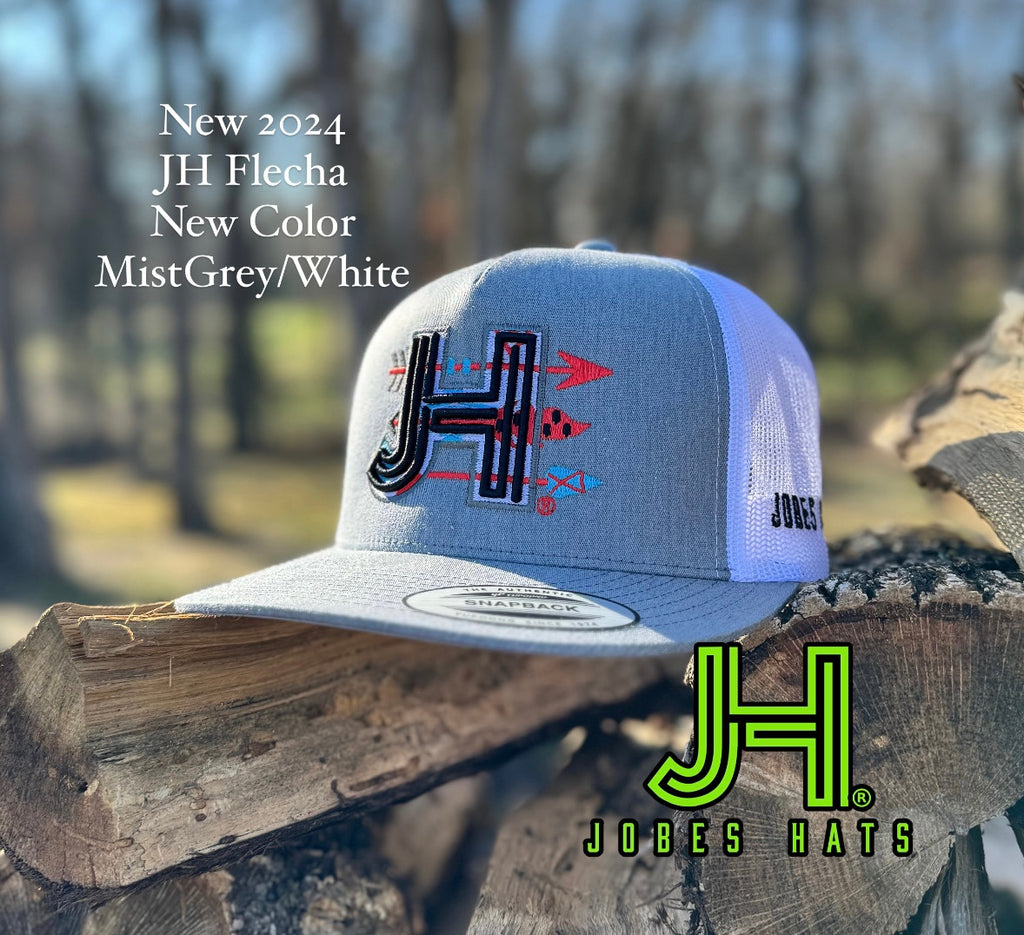 NEW 2024 JH Cap- MistGrey/White JH Flecha cap - Jobes Hats, LLC