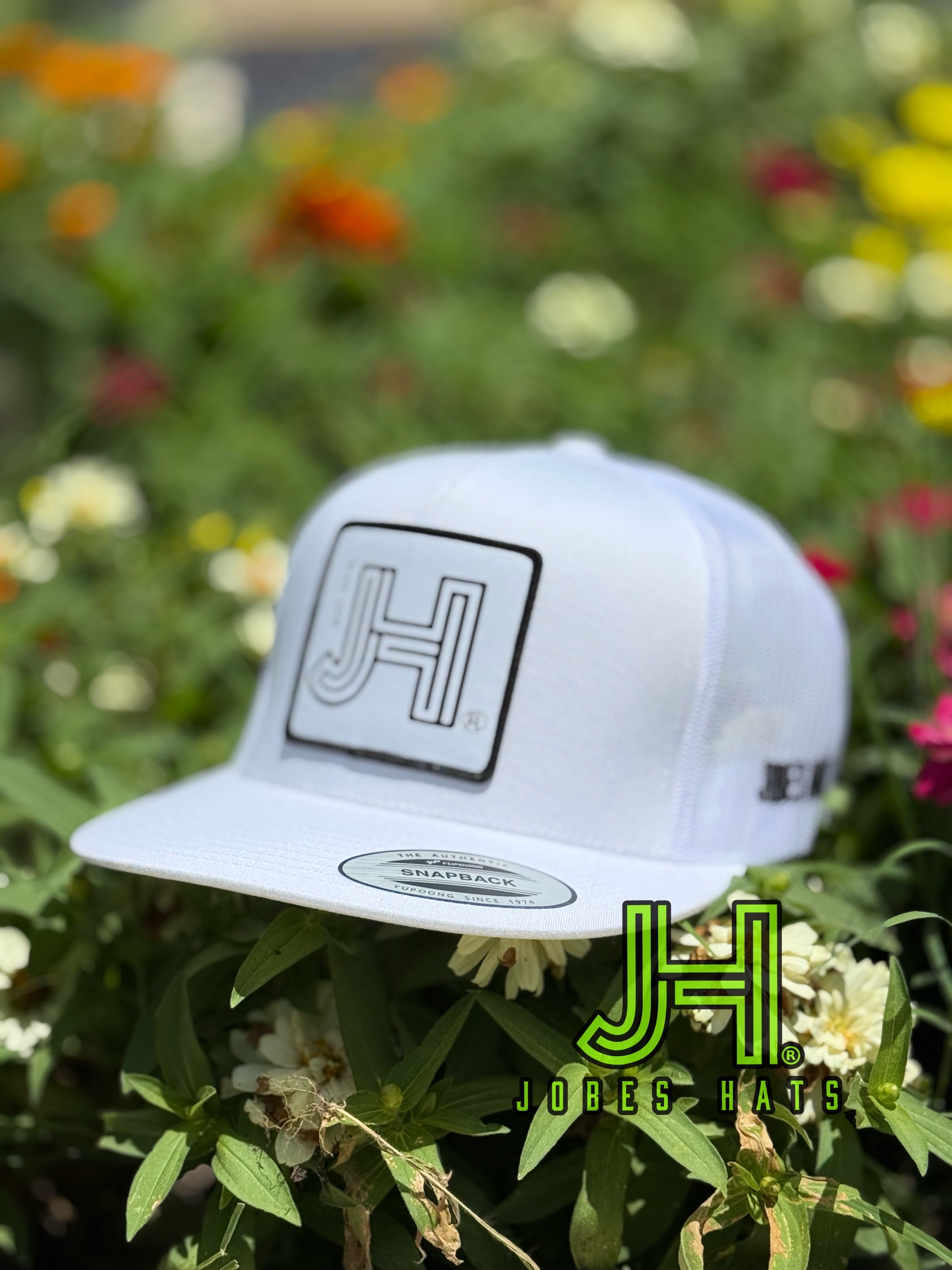New 2025 JH Cap- All White/white patch - Jobes Hats, LLC