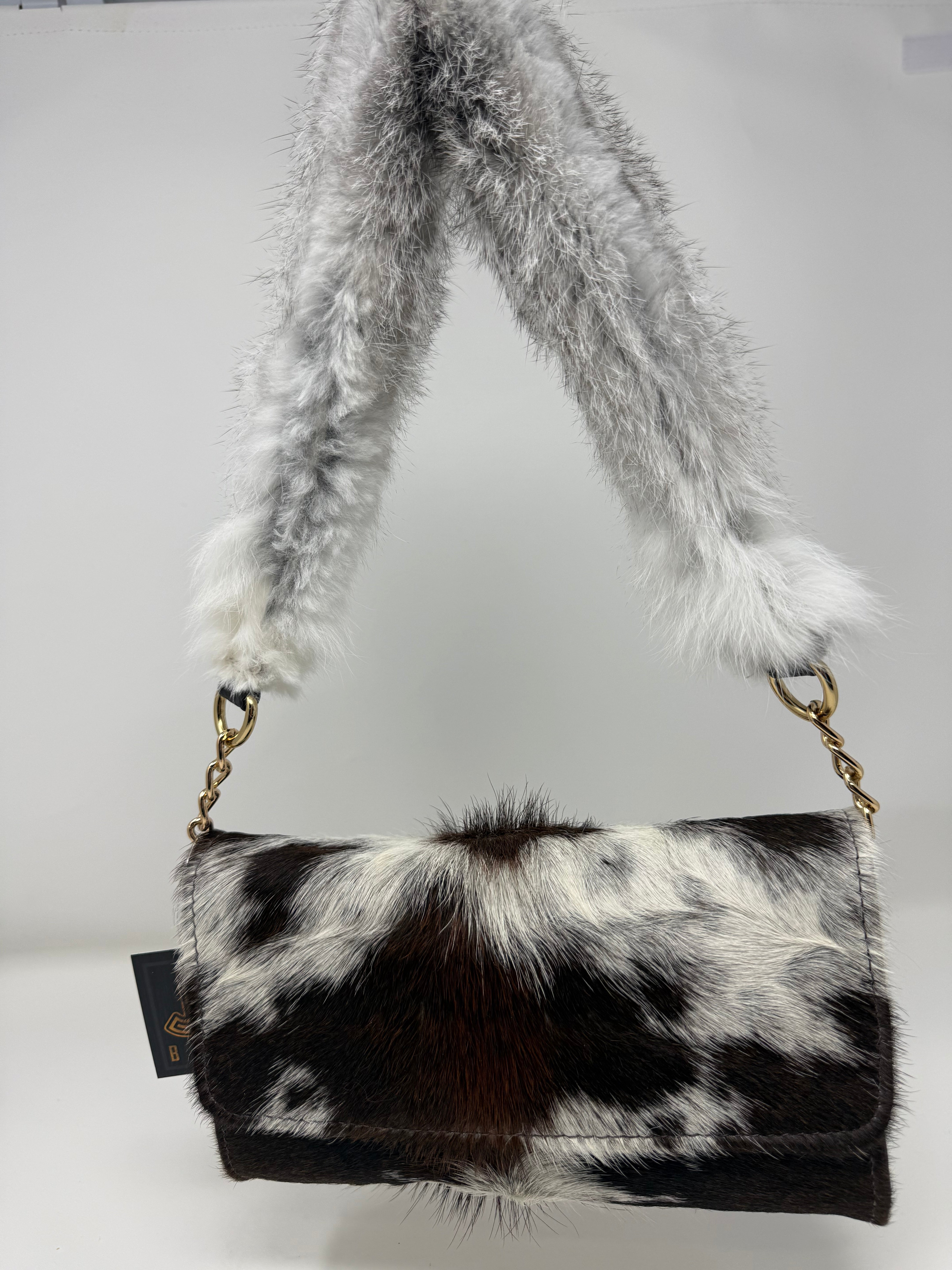 Tiff Rabbit Fur and Genuine Cowhide Purse #8