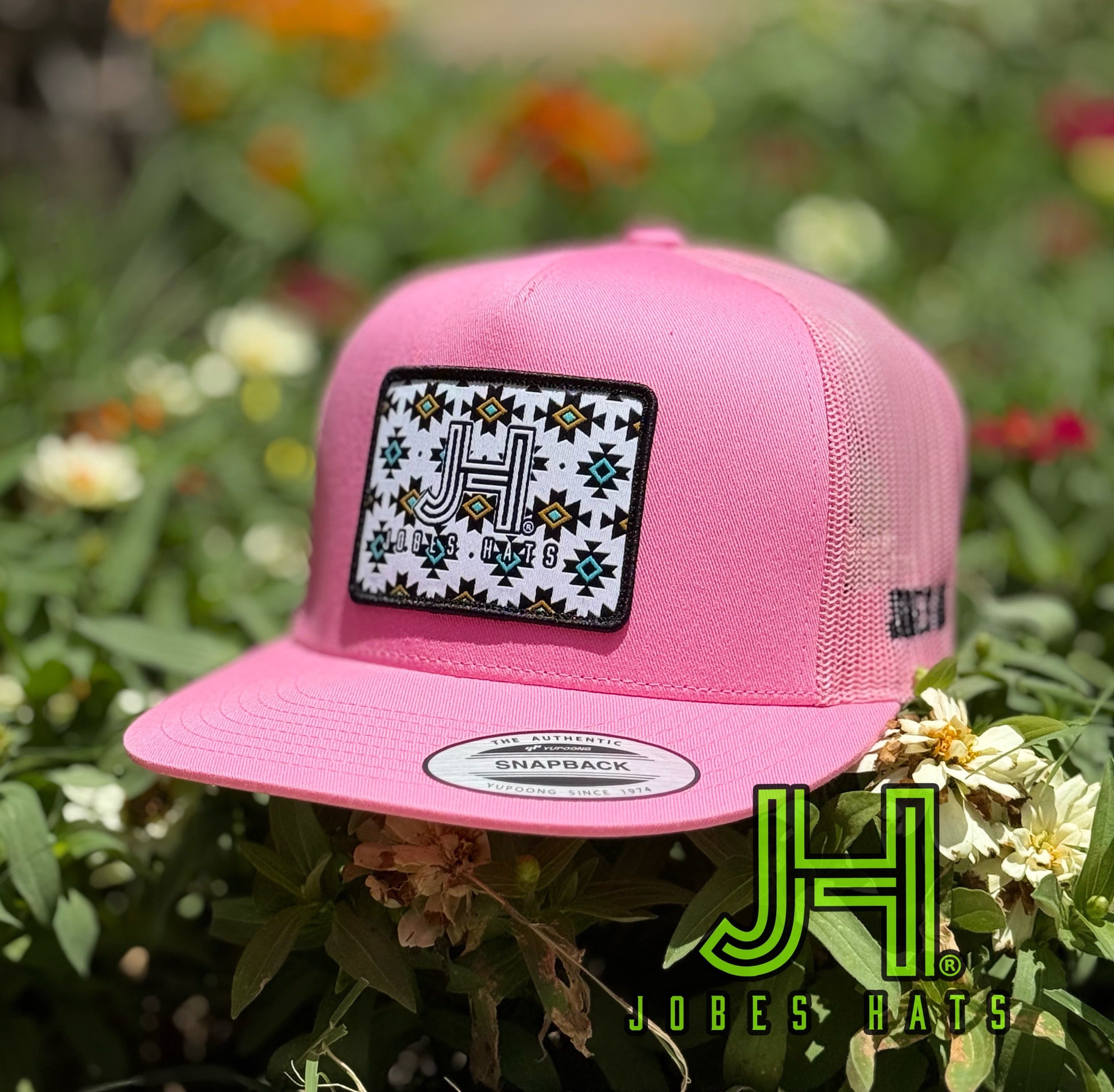 New 2025 JH Cap- All Pink Tulum Aztec path - Jobes Hats, LLC