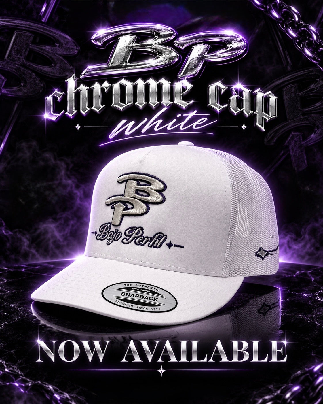 BP WHITE CHROME CAP