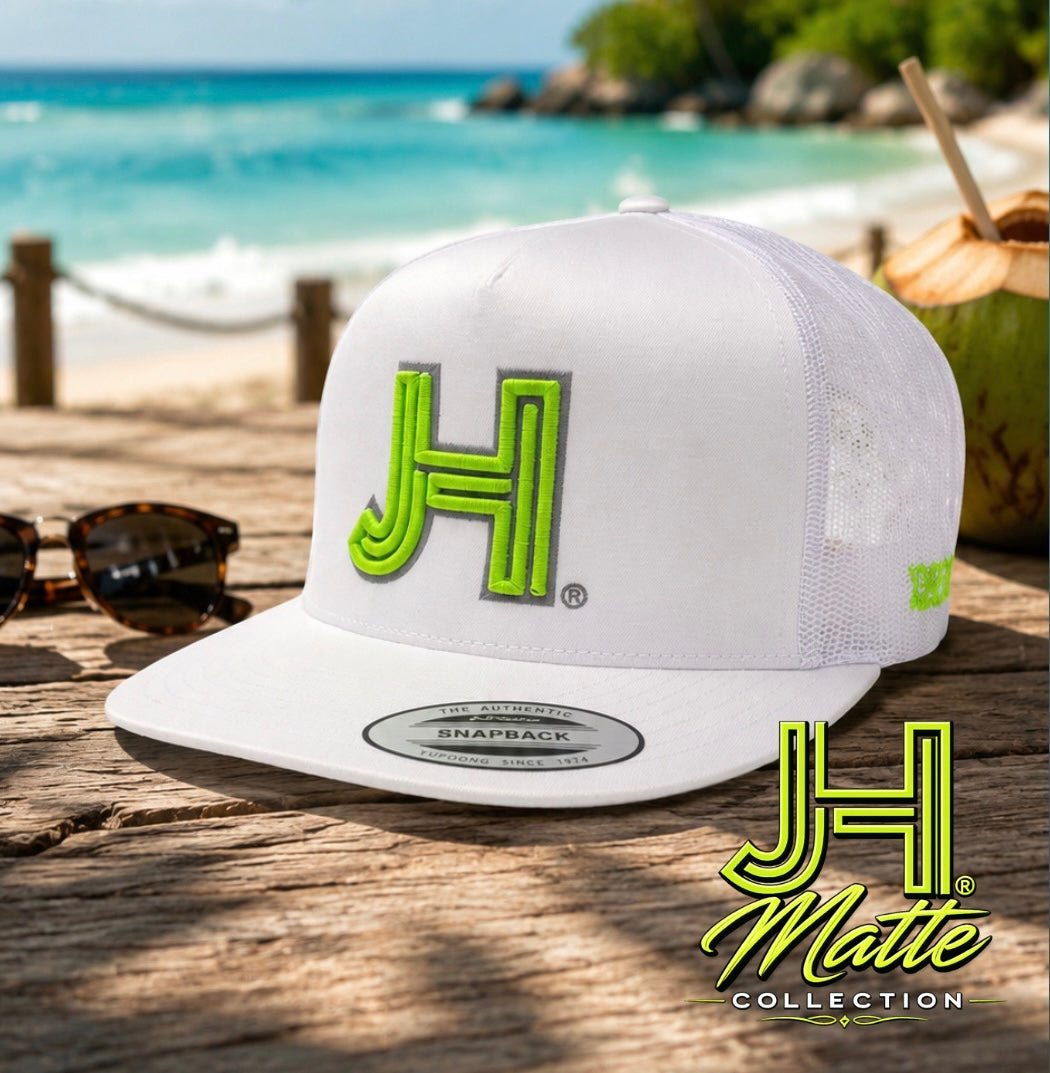 New 2026 Matte Collection- All White Neon Green/Grey outline