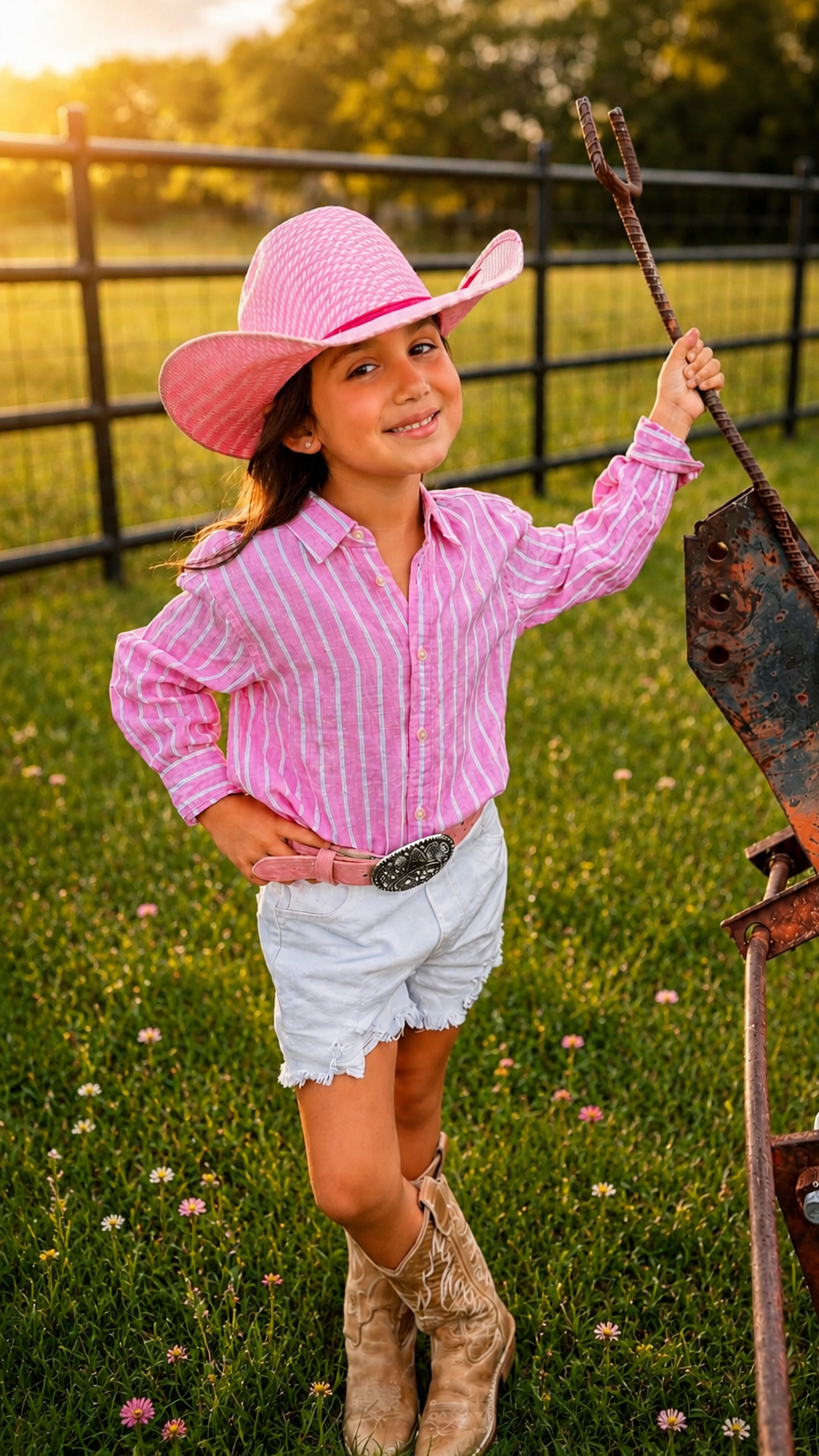 JH kids Straw hats- Pink