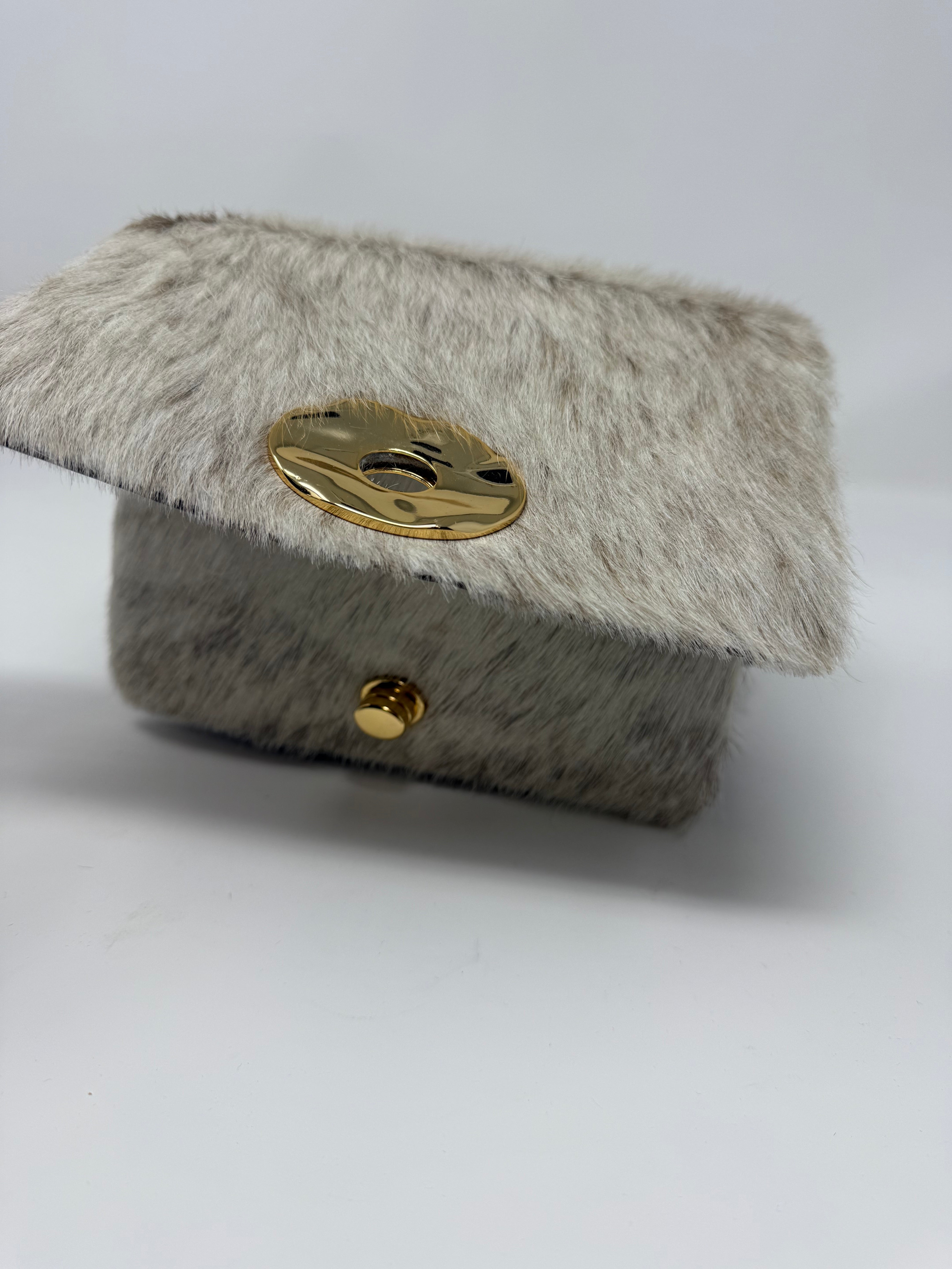 Mini Flap Genuine Cowhide Clutch Purse #4