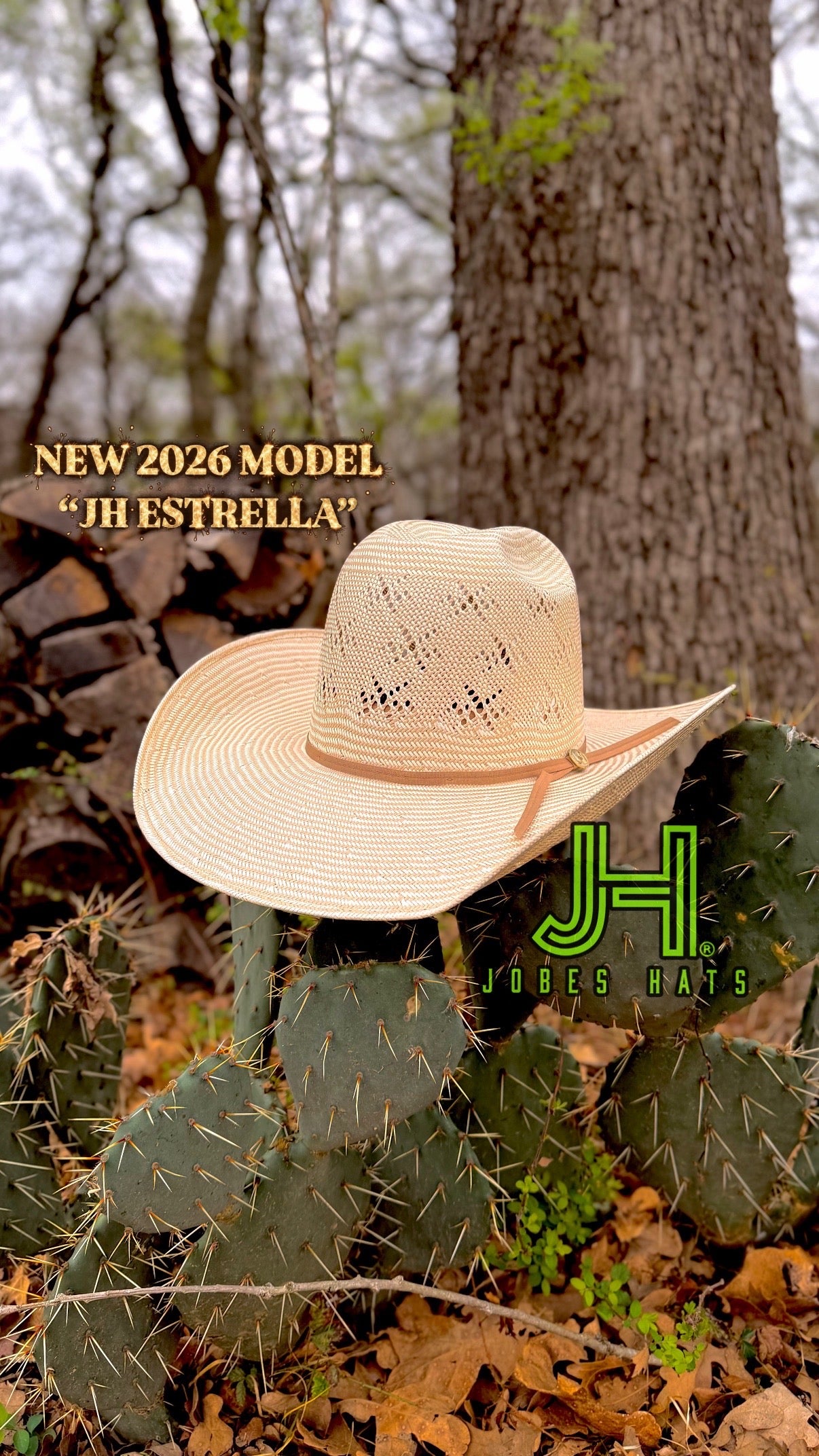 NEW 2026 JH Straw Hat “JH Estrella” 4”1/4 Brim - Jobes Hats, LLC