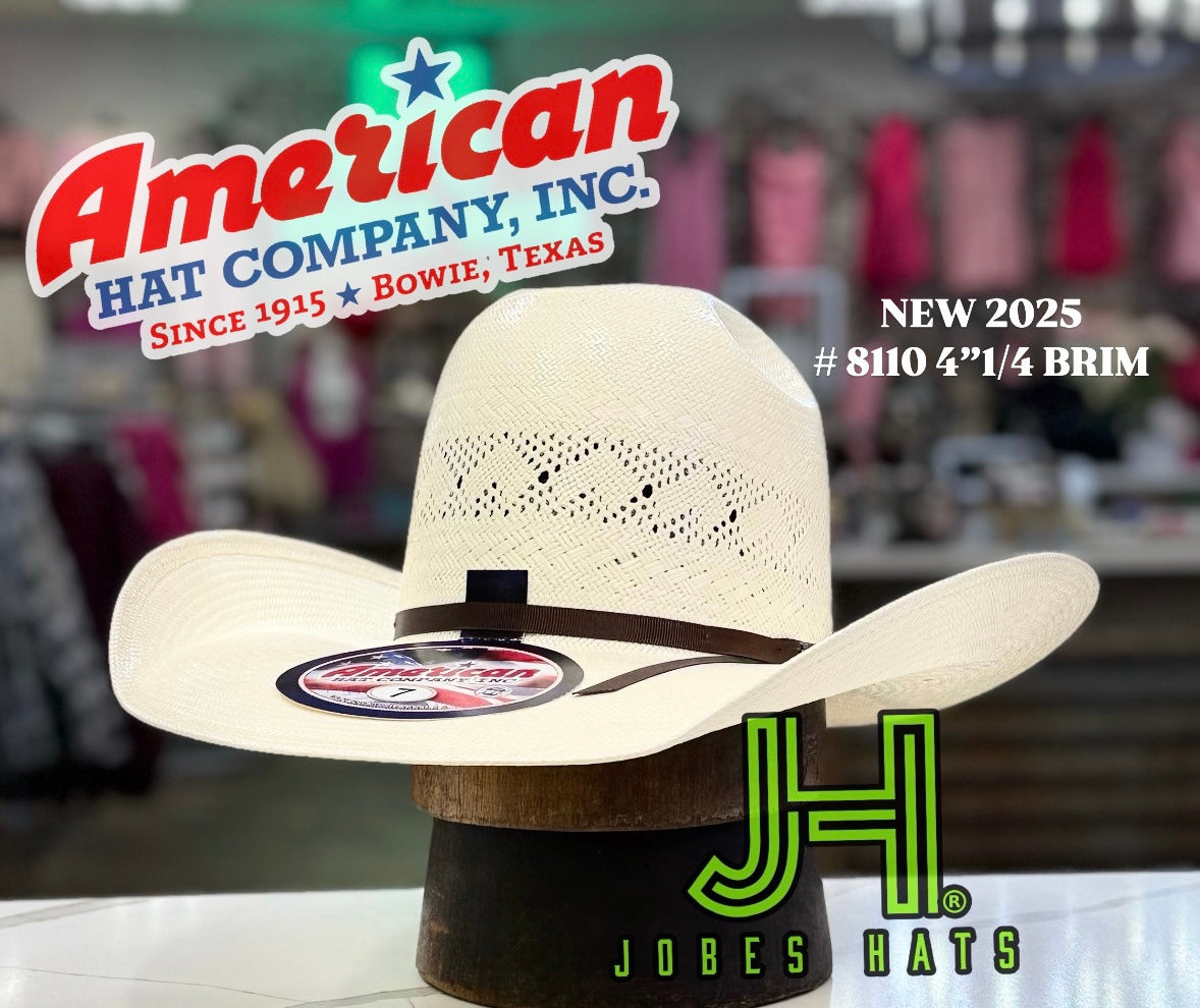 New 2025 American Hat 🇺🇸  #8110 R/O  4” 1/4 brim - Jobes Hats, LLC