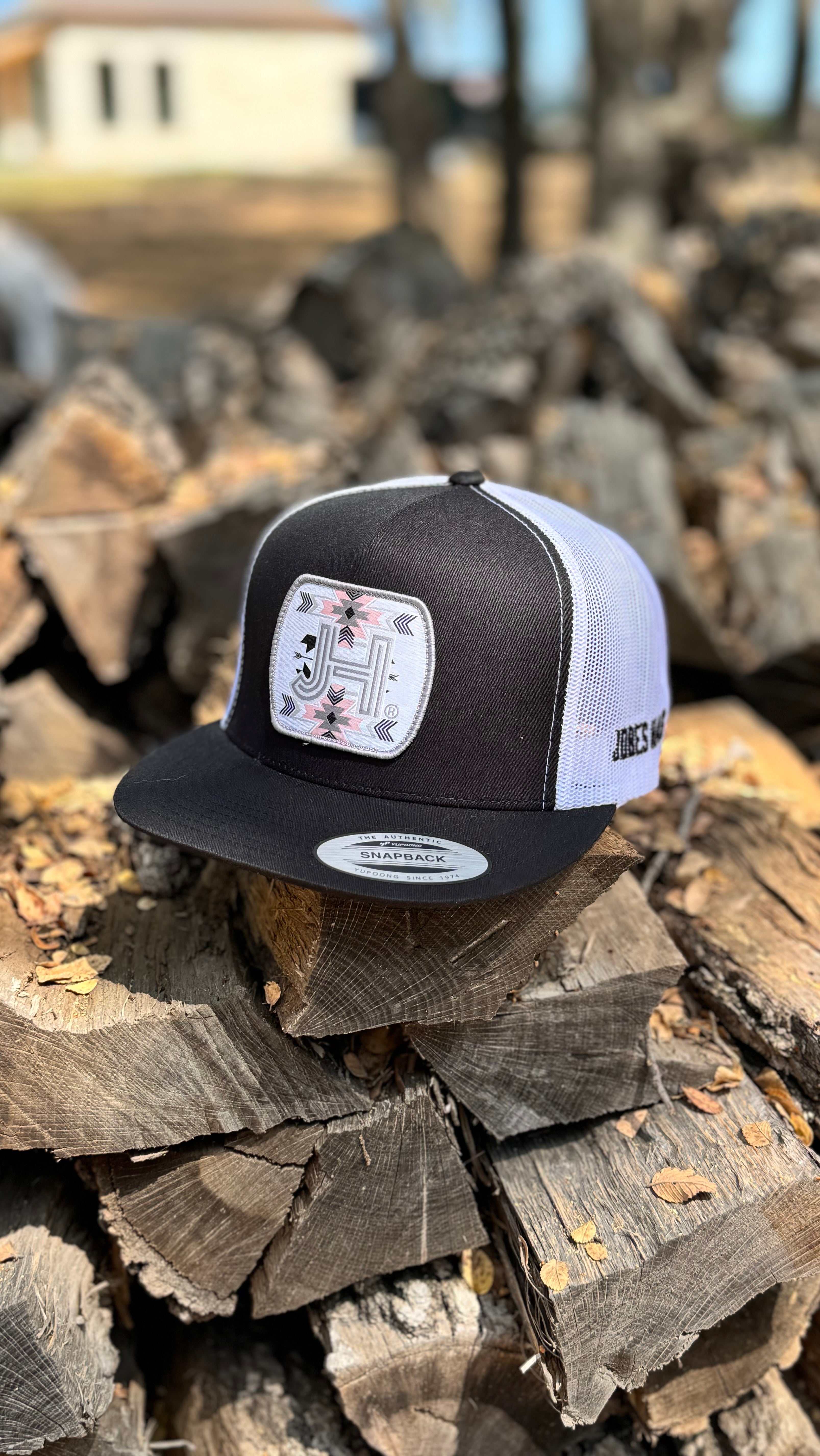 2024 Jobes Hats- Black/White Pink Arrow Patch - Jobes Hats, LLC