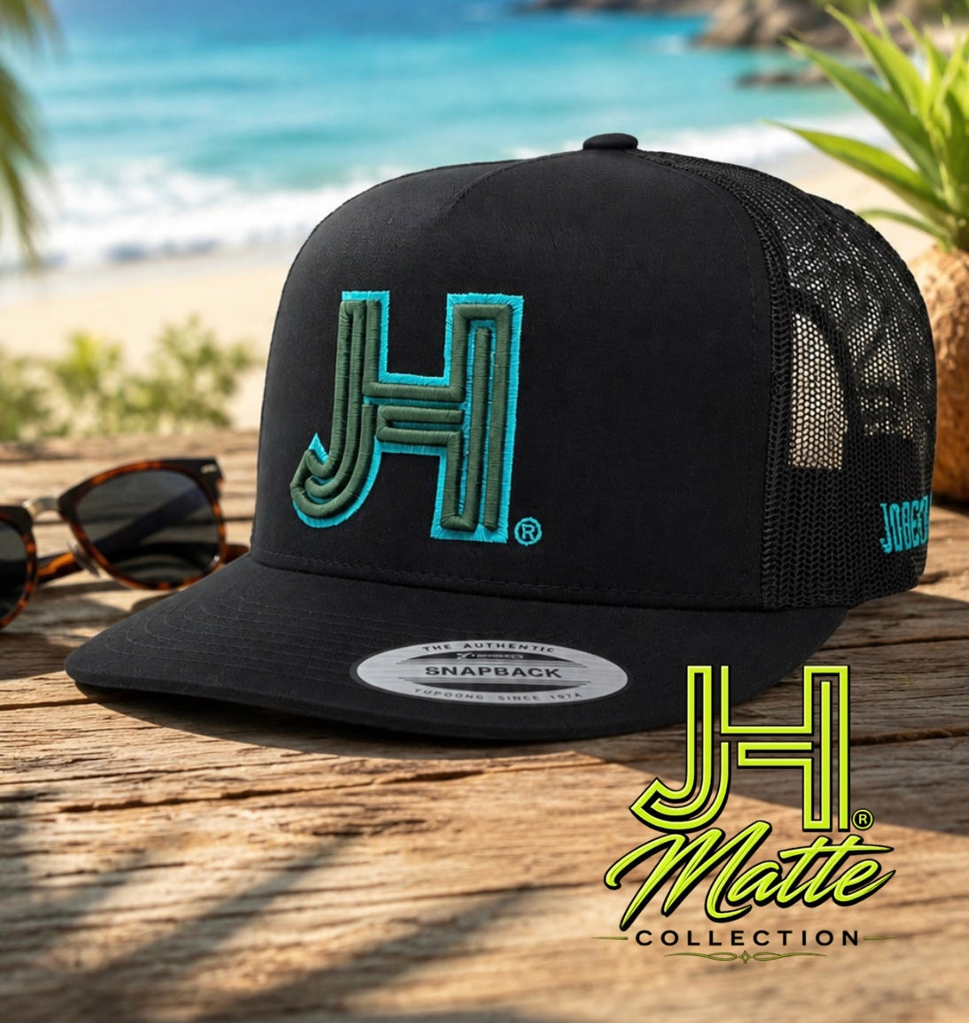 New 2026 Matte Collection- All Black Teal/Turquoise outline