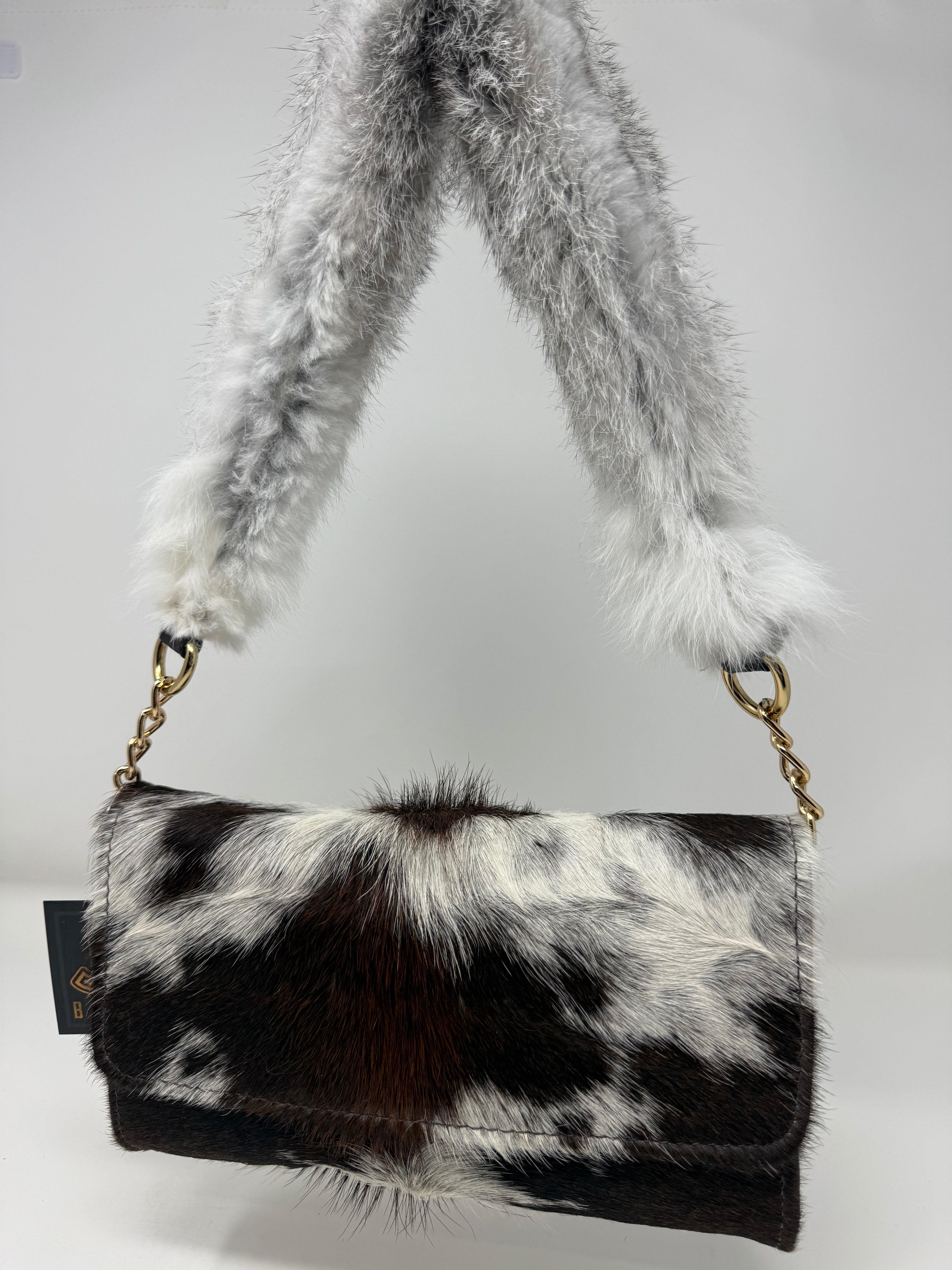Tiff Rabbit Fur and Genuine Cowhide Purse #8