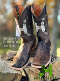 New 2024 Mens JH Cowhide “Brindle” Square Toe Boots
