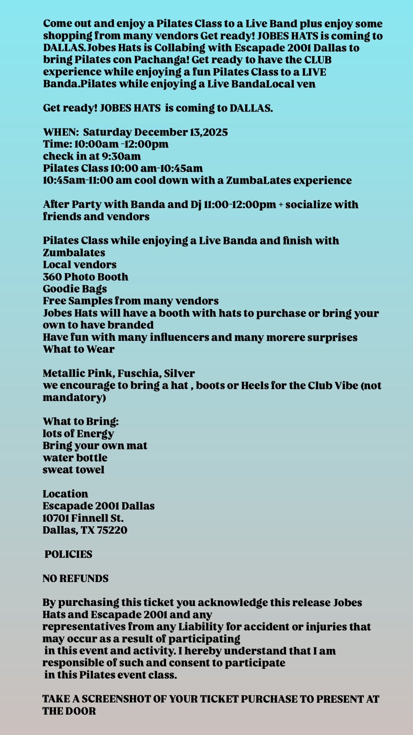 Pilates con Pachanga- All Ages Event - Jobes Hats, LLC