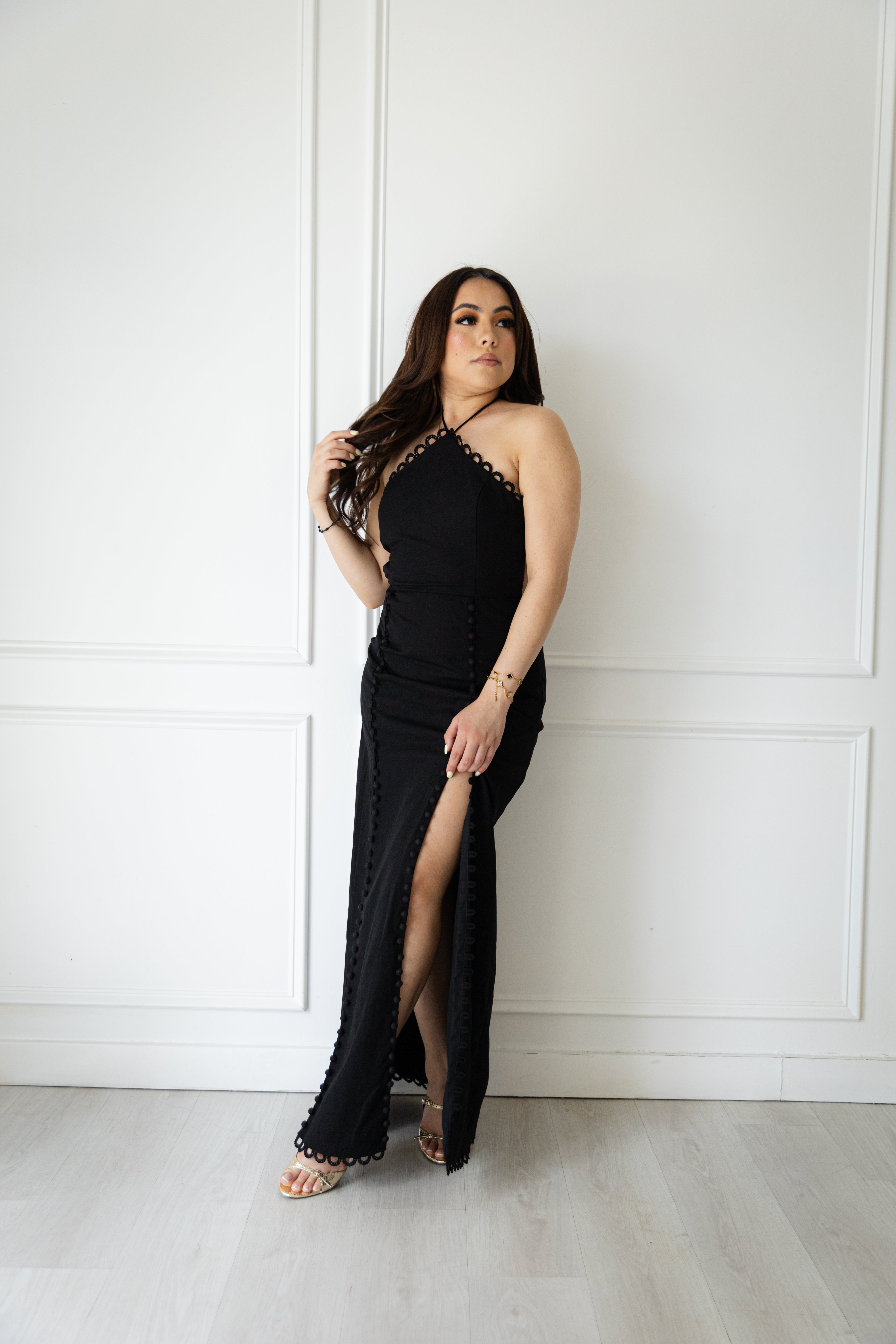 JH Womens Luxxe Black Slit Dress #2817 - Jobes Hats, LLC