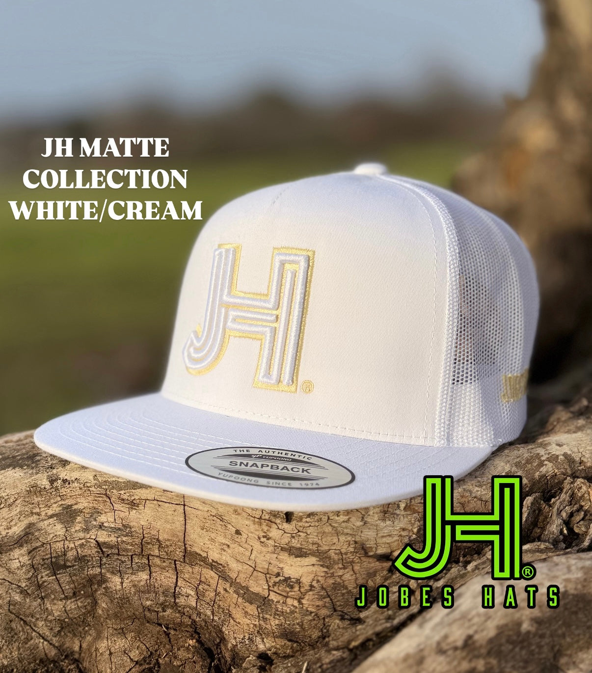 New 2025 JH Matte Collection All White White/Cream - Jobes Hats, LLC