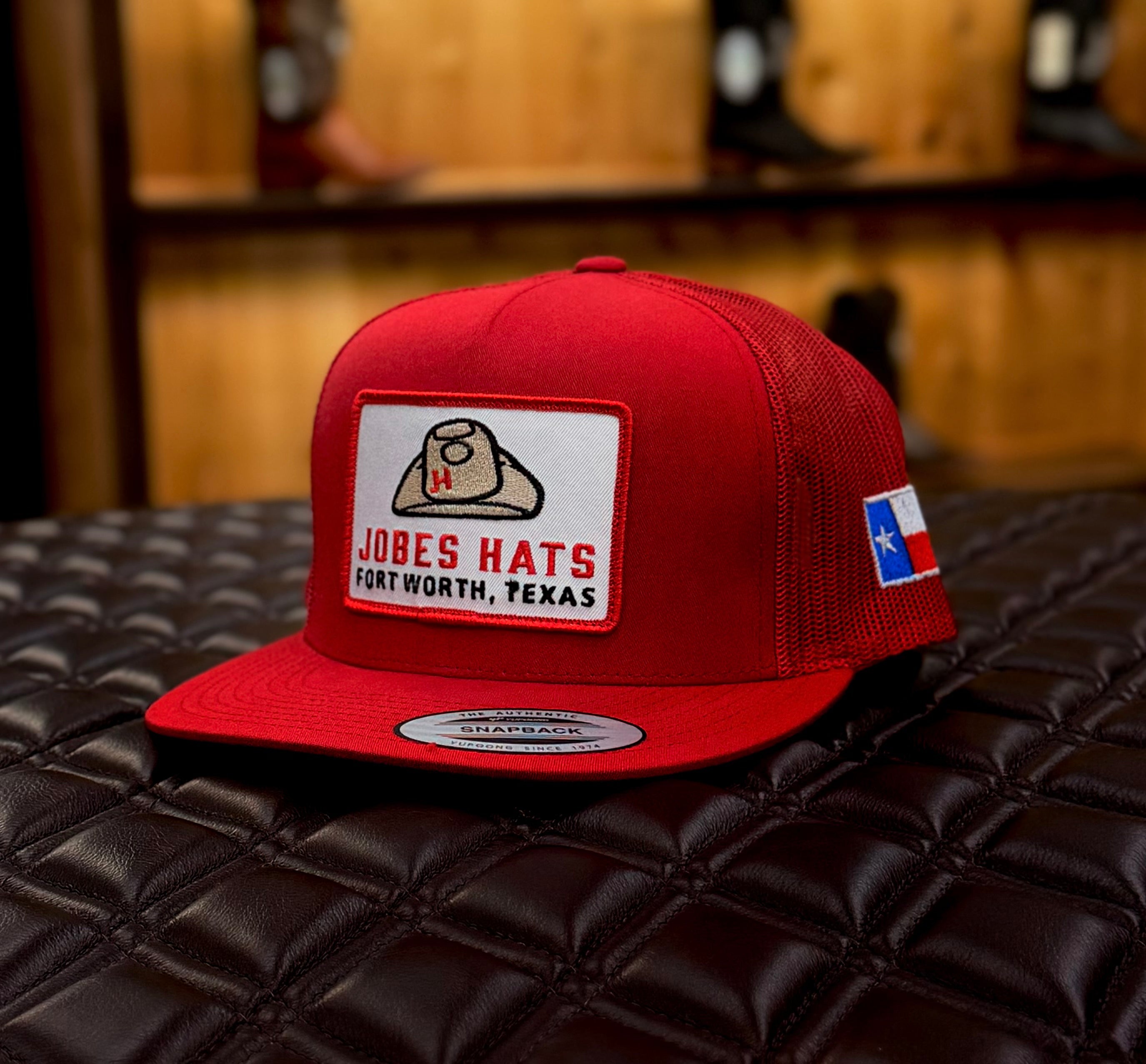 New 2026 JH Cap-  All Red with Red Retro Hat patch - Jobes Hats, LLC