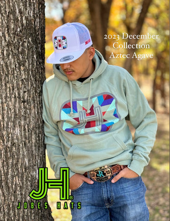 2023 December Collection JH Aztec Hoodie Agave - Jobes Hats
