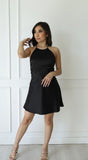 JH Womens Susie Black Satin Mini Dress  #2826