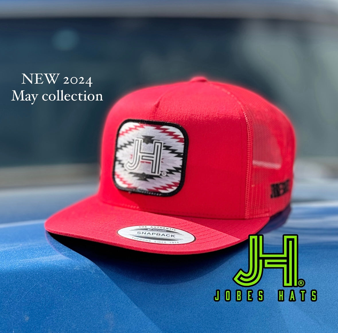 NEW 2024 JH Cap- All Red Rapido patch (May Collection) - Jobes Hats, LLC