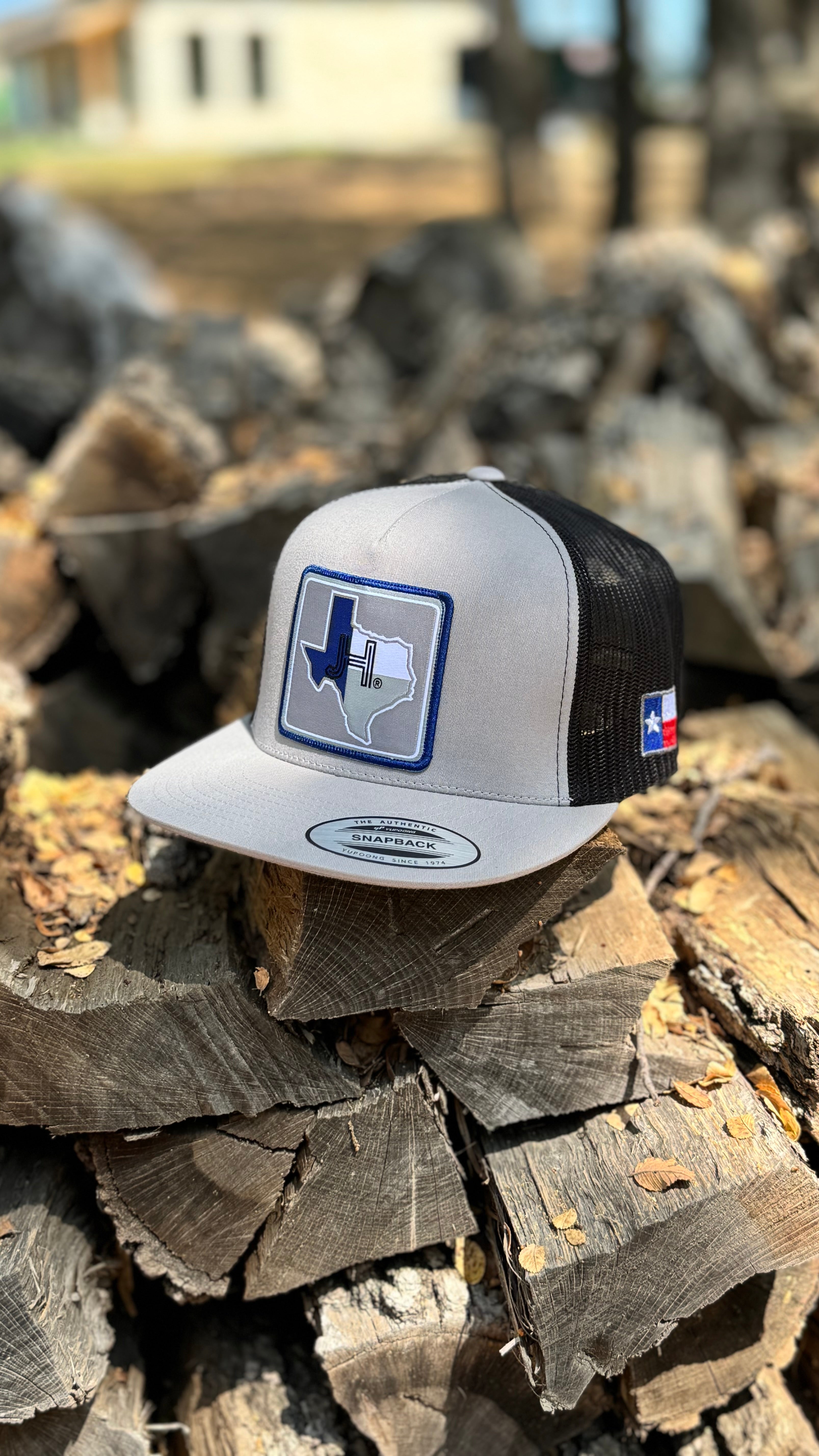 New 2020 Jobes Cap- All Silver/Black Texas blue/grey patch - Jobes Hats, LLC