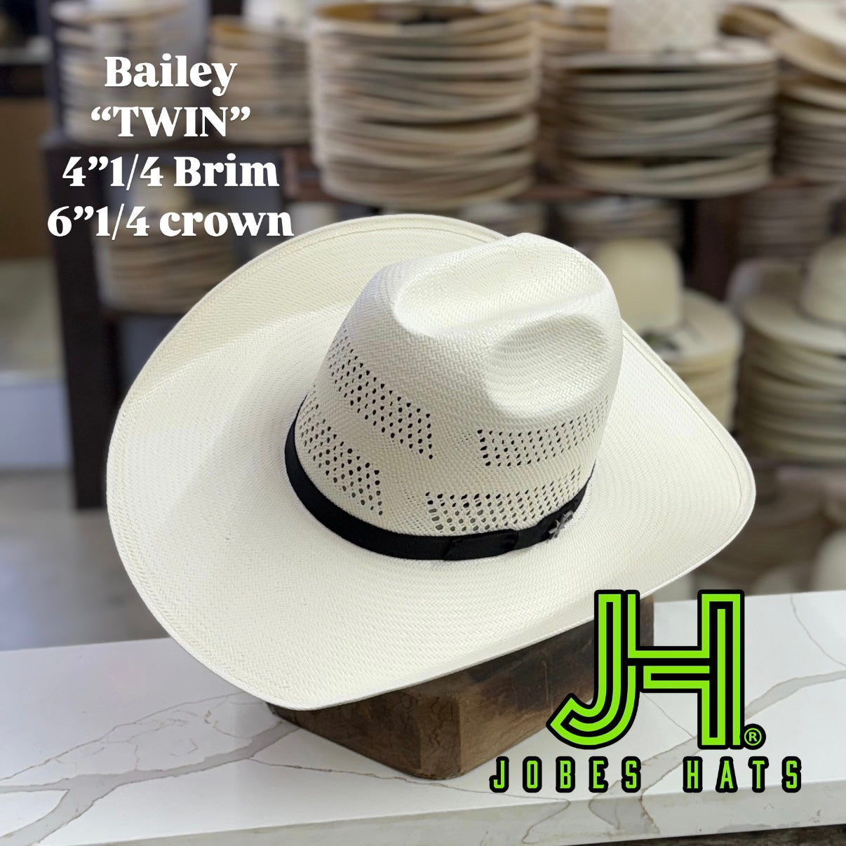 New 2025 Bailey “TWIN” 4”1/4 brim (Comes open and flat) - Jobes Hats, LLC