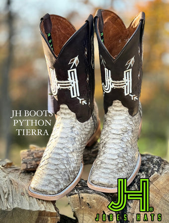 New 2024 Mens JH Python “Tierra” Square Toe Boots - Jobes Hats