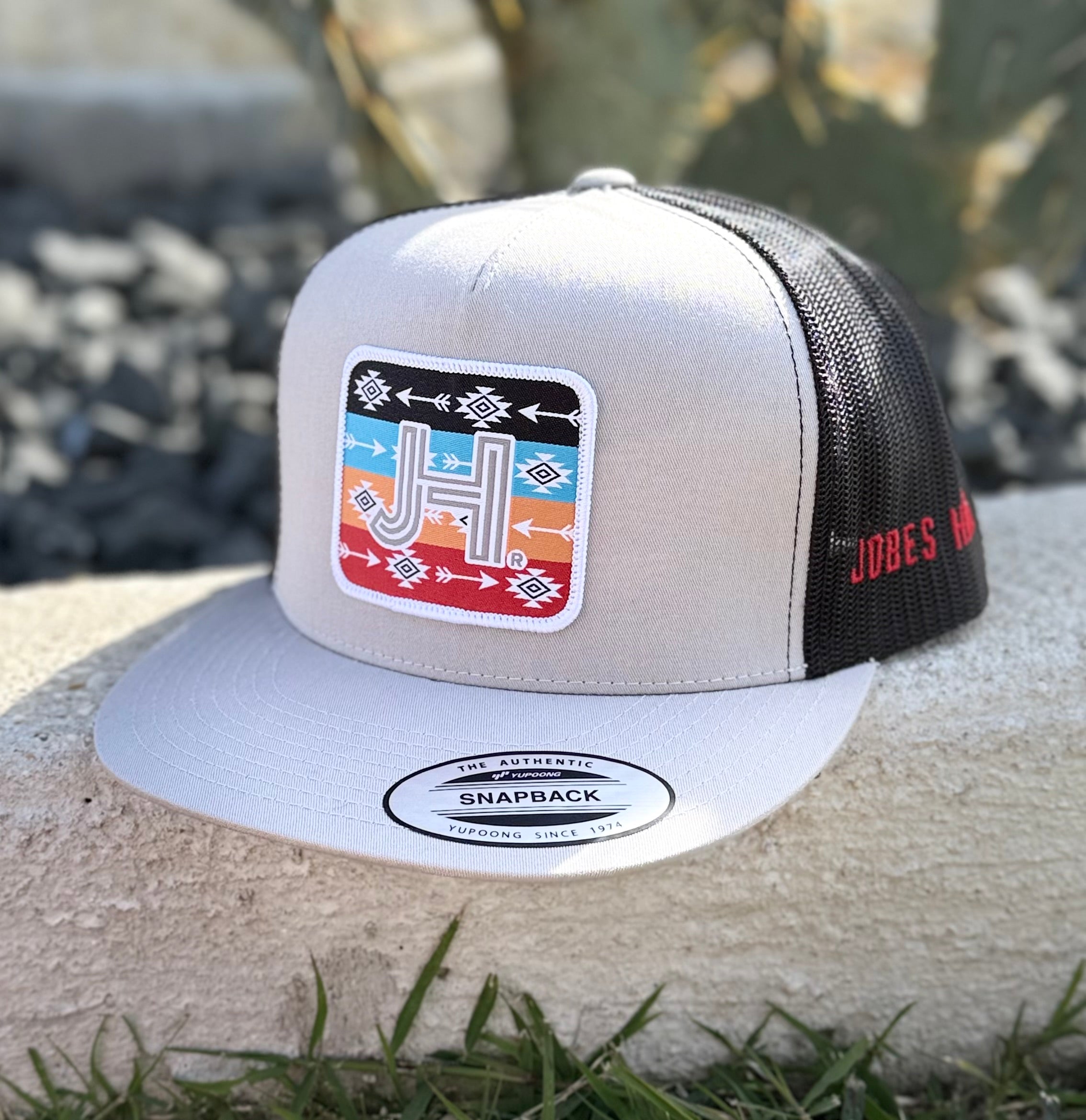 New 2022 Jobes Trucker Cap- Silver/Black Arrow Patch - Jobes Hats, LLC