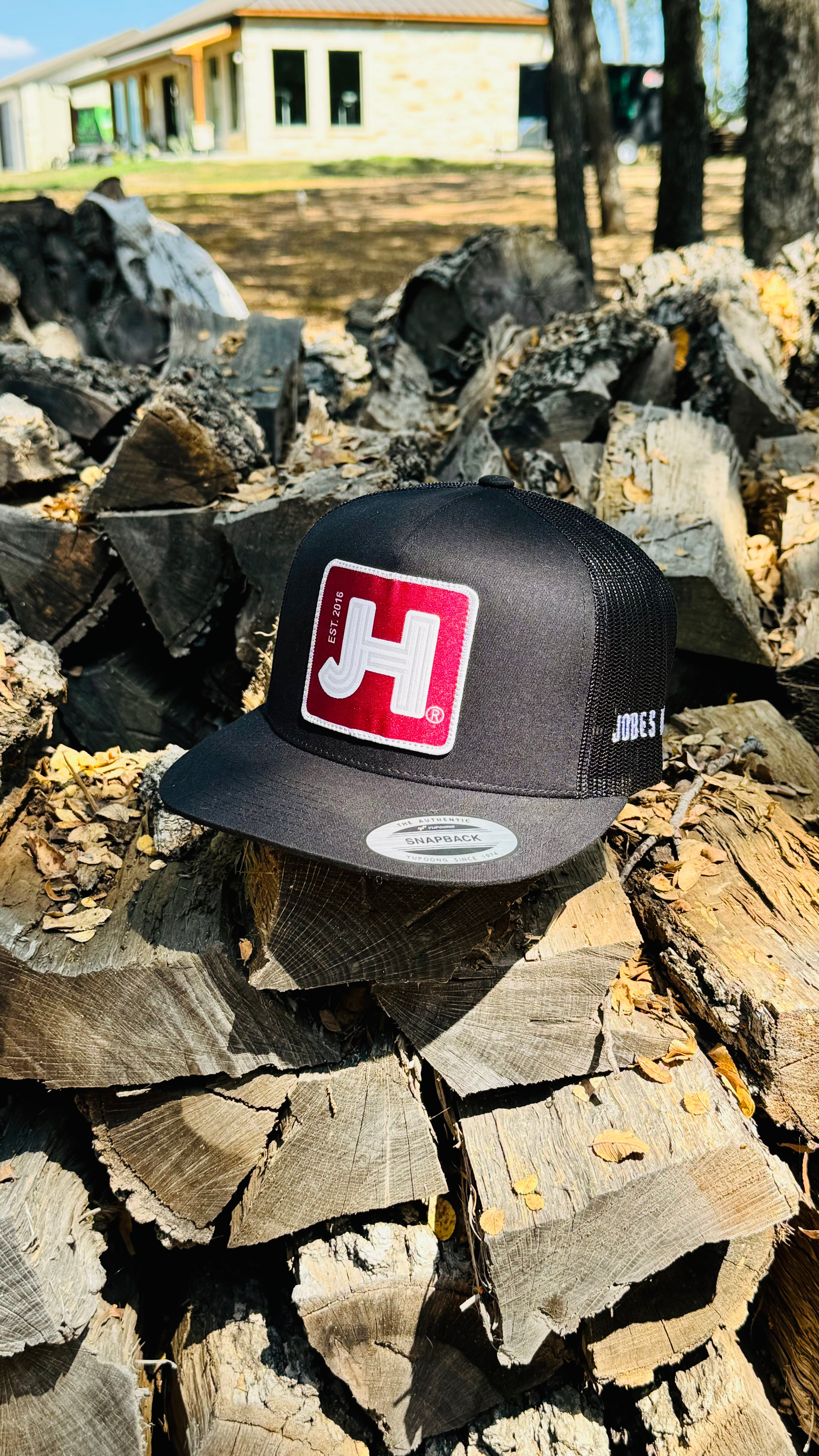 New 2022 Jobes Trucker Cap- All White Solid Maroon Patch - Jobes Hats, LLC