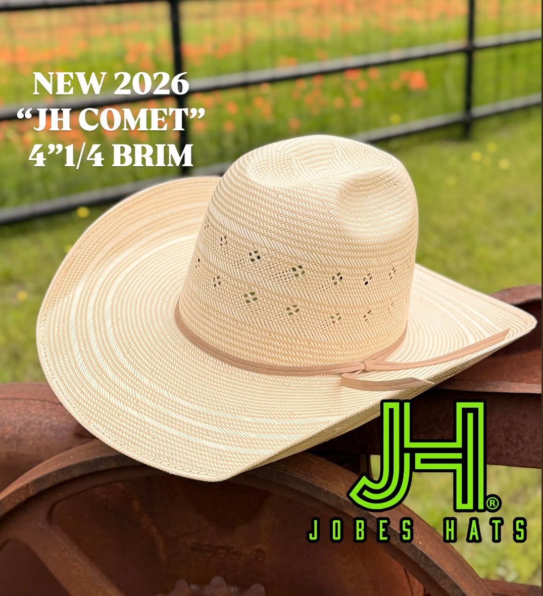NEW 2026 JH Straw Hat “Comet” 4”1/4 Brim