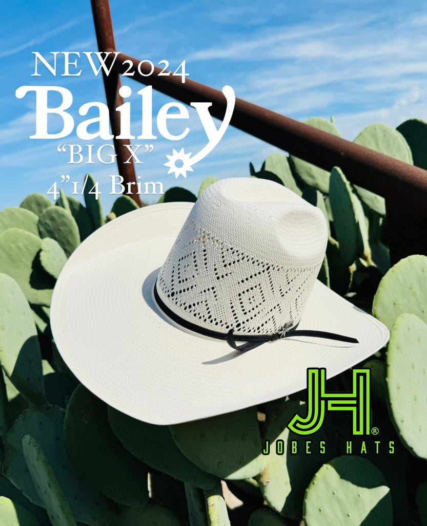New 2024 Bailey “Big X” 4”1/4 brim (Comes open and flat) - Jobes Hats