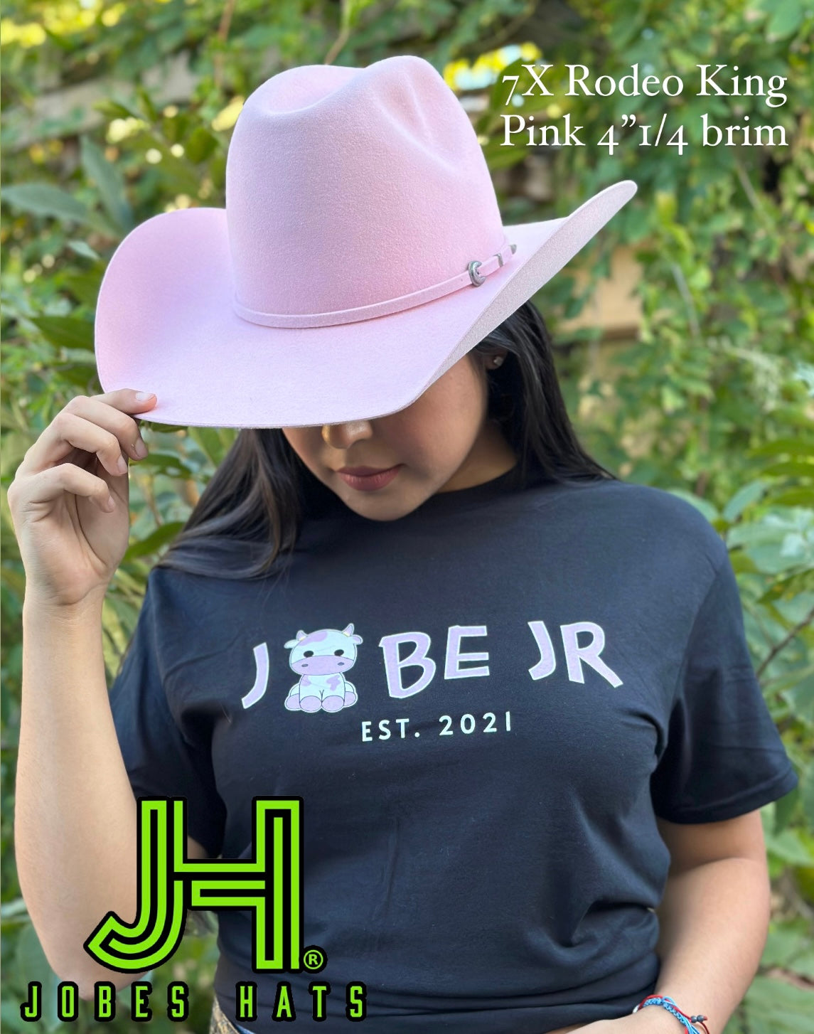 Rodeo King Felt 7X Pink 6” crown  4 1/4" Brim - Jobes Hats
