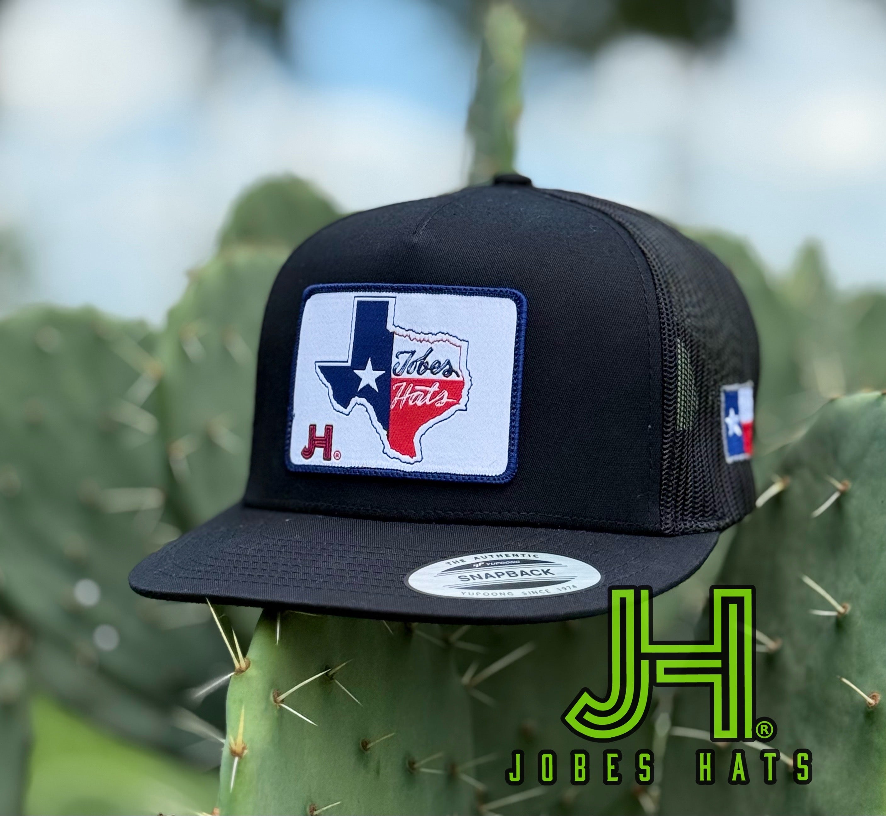 New 2025 JH Cap-All Black TX patch - Jobes Hats, LLC