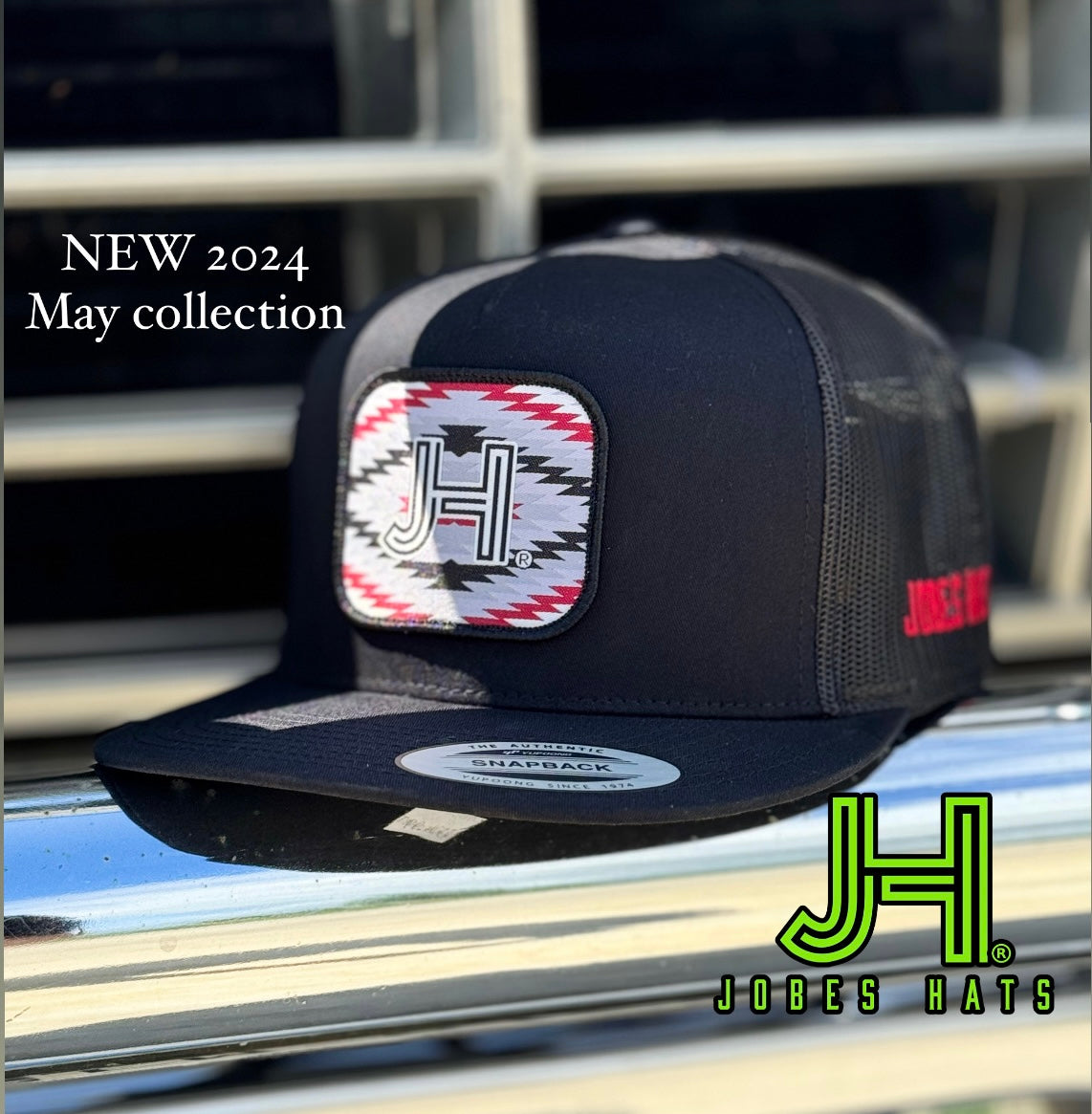 NEW 2024 JH Cap- All Black Rapido patch (May Collection) - Jobes Hats, LLC