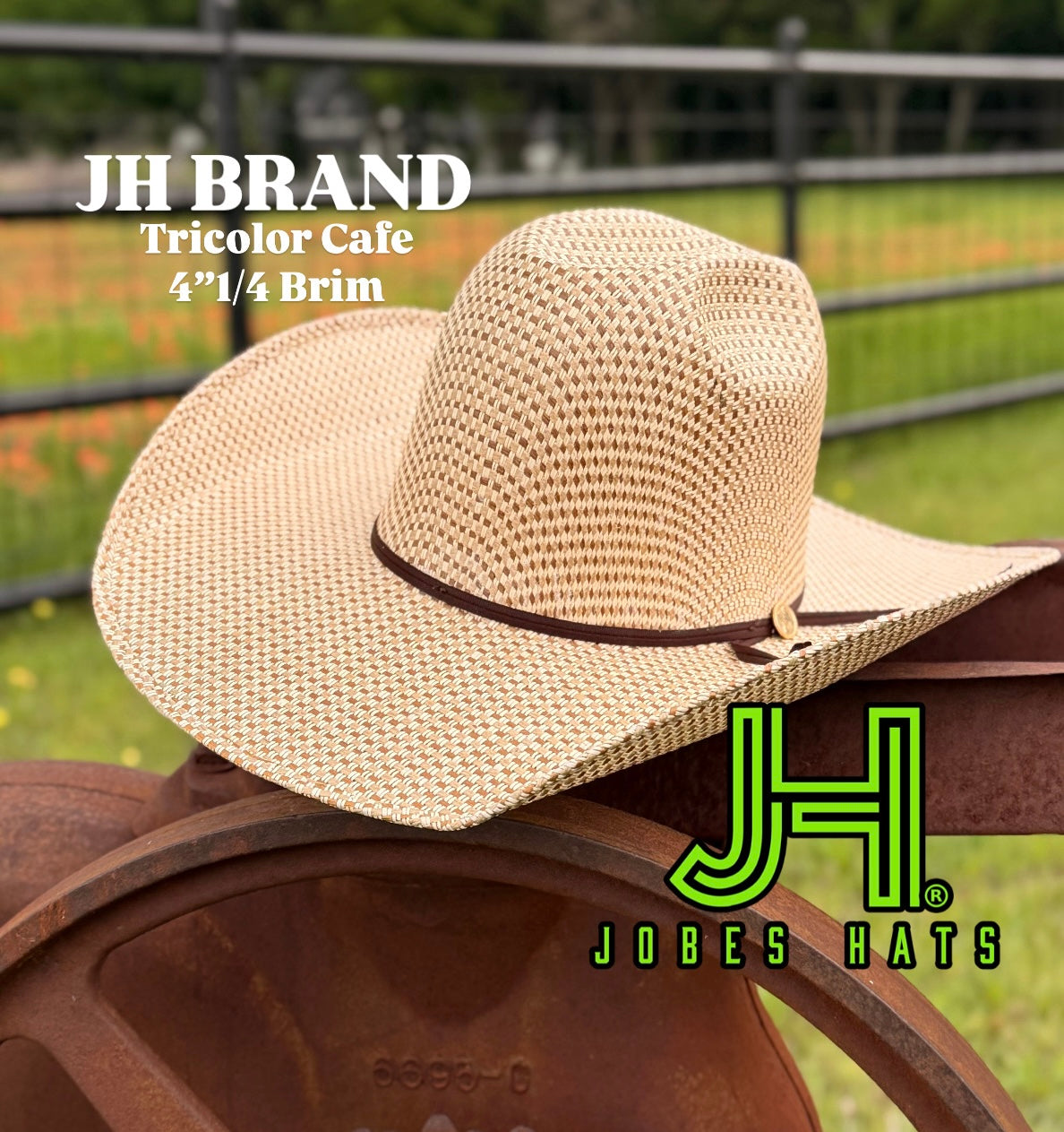 NEW 2026 JH Straw Hat “Tricolor Cafe ” 4”1/4 Brim