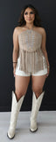 JH Womens Beka Fringe Suede Top #2809