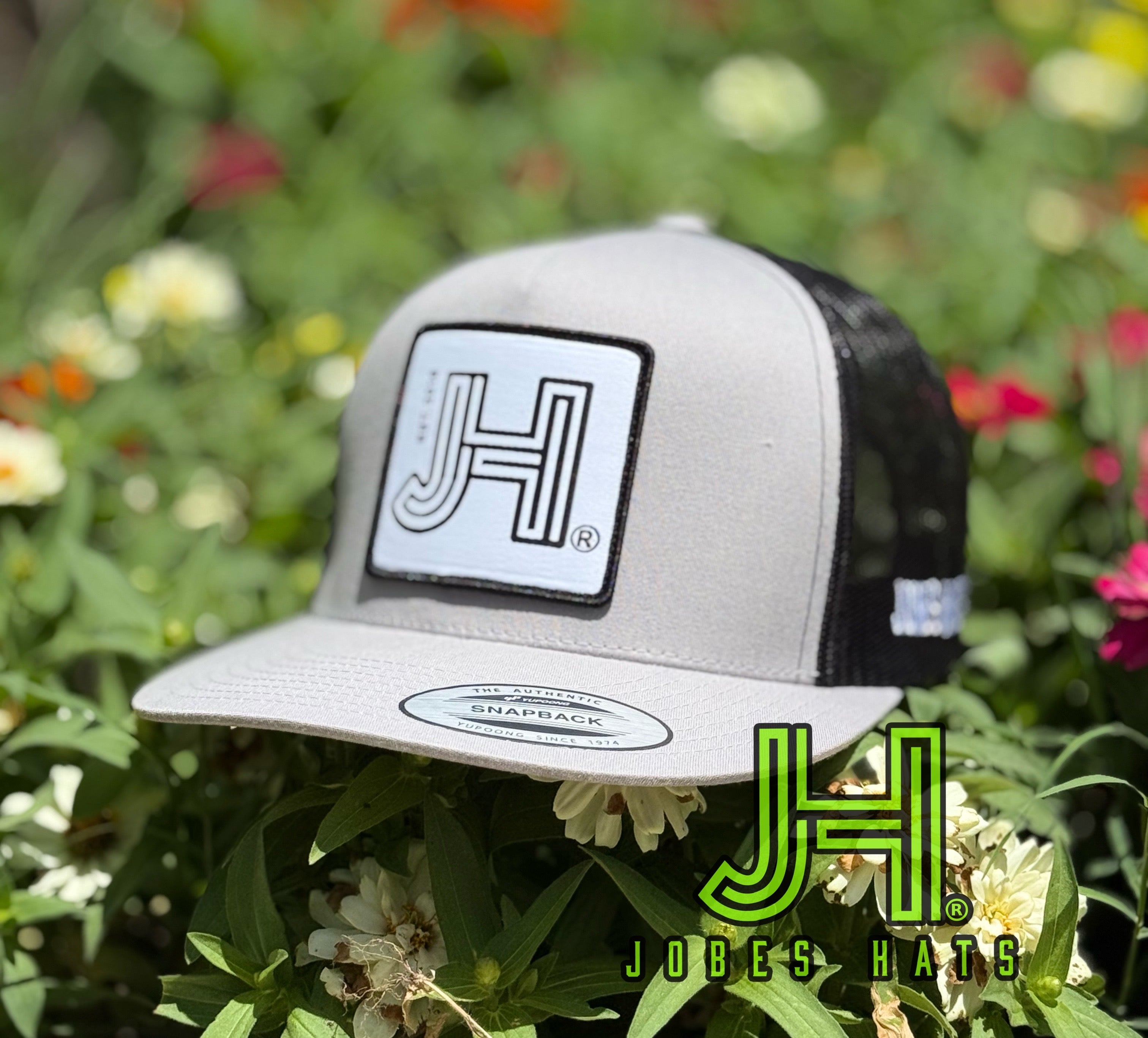 New 2025 JH Cap- Silver/Black white patch - Jobes Hats, LLC