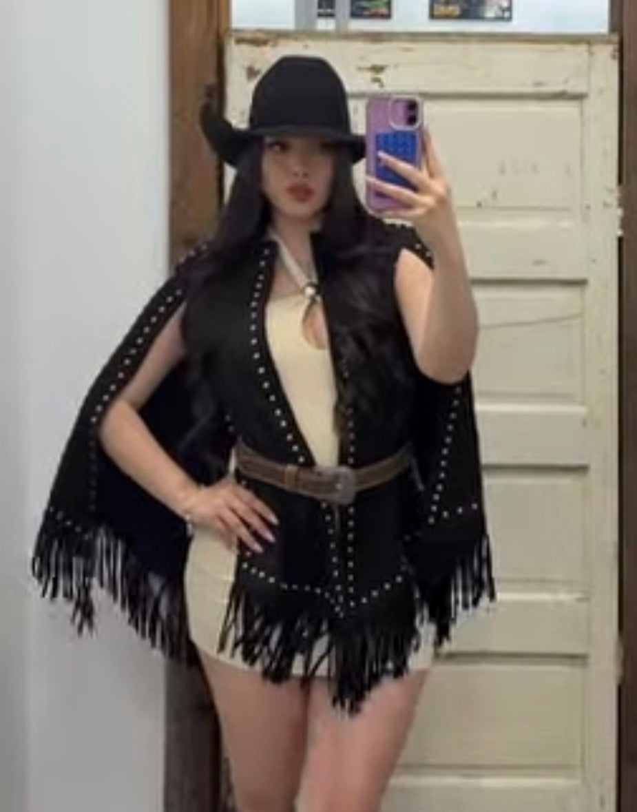 Black Fringe Cape - Jobes Hats, LLC
