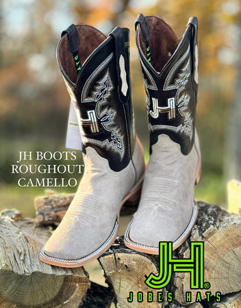 New 2024 Mens JH Roughout “Camello” Square Toe Boots - Jobes Hats