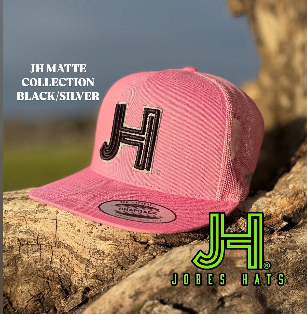 New 2025 JH Matte Collection All Pink Black/Silver - Jobes Hats, LLC