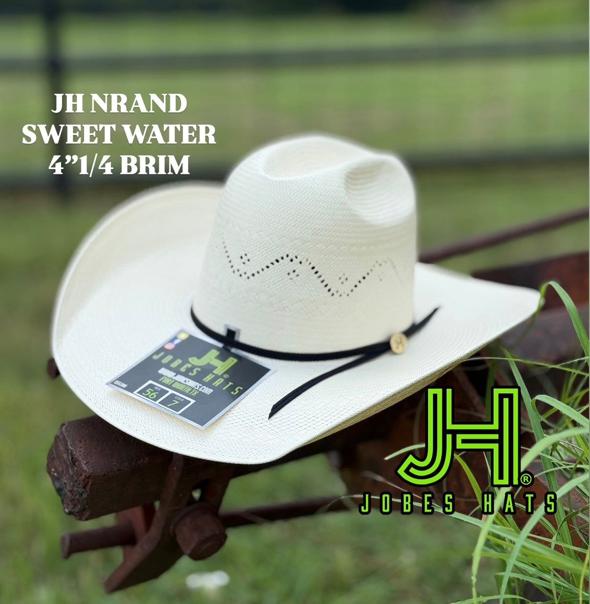NEW 2025 JH Straw Hat “Sweet Water” 4”1/4 Brim - Jobes Hats, LLC