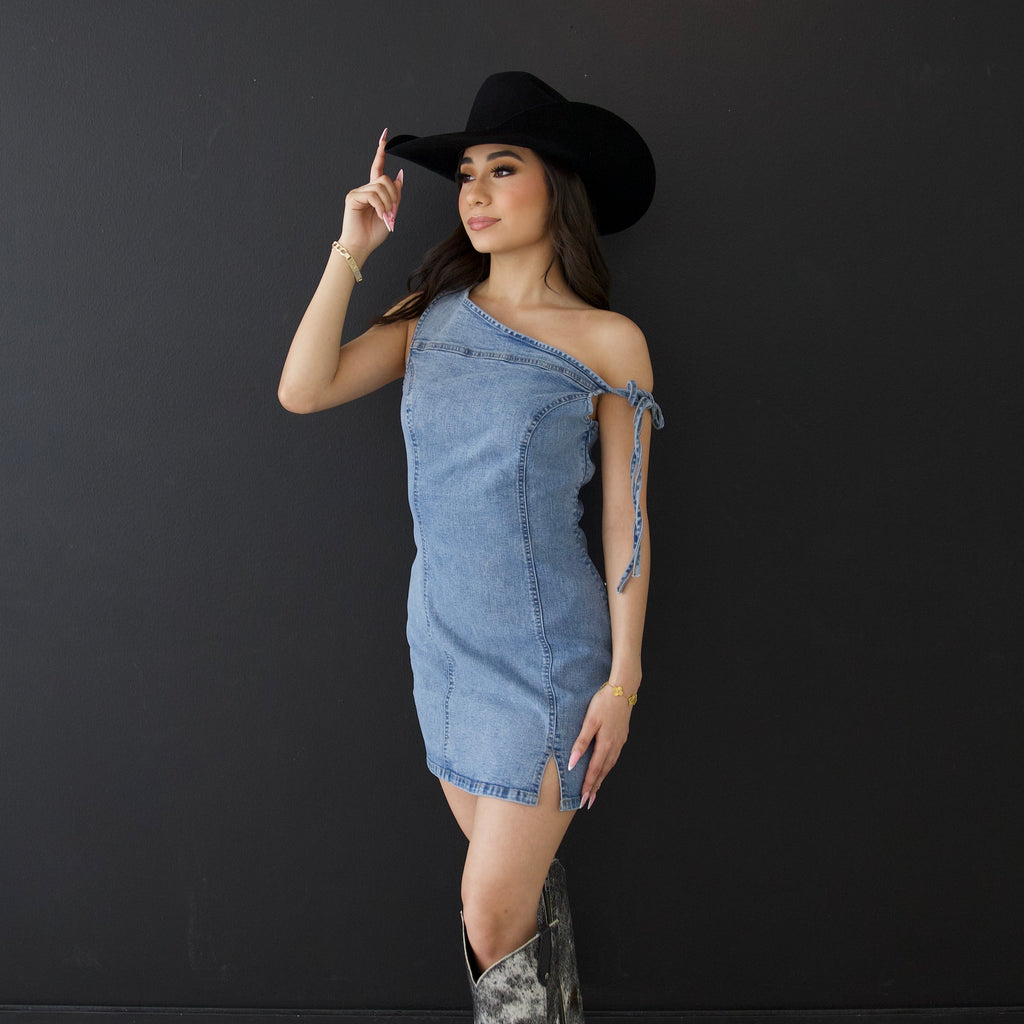 JH Denim off Shoulder Mini Dress Womens #2830