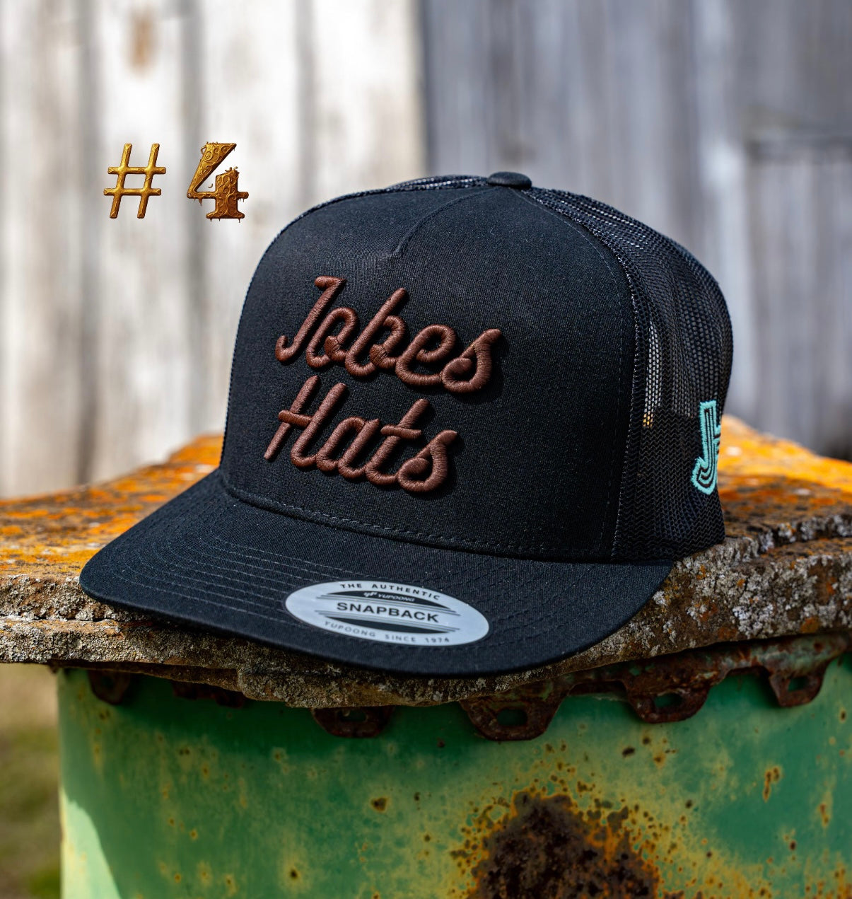 New 2026 JH Cap- “Jobes Matte” All black/Cafe #4 - Jobes Hats, LLC