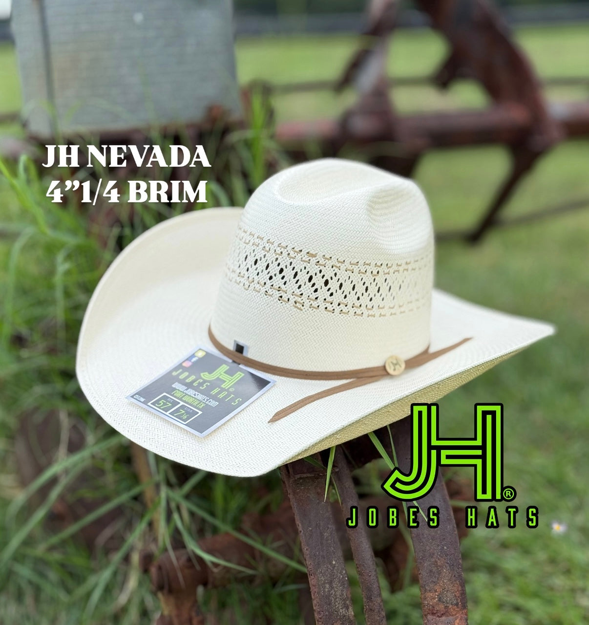 NEW 2025 JH Straw Hat “Nevada” 4”1/4 Brim - Jobes Hats, LLC