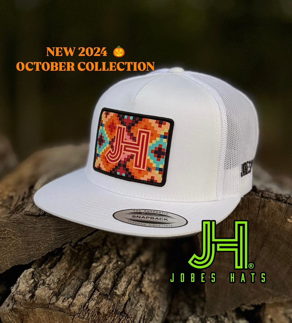 2024 Jobes Hats- All White Pixel patch - Jobes Hats, LLC