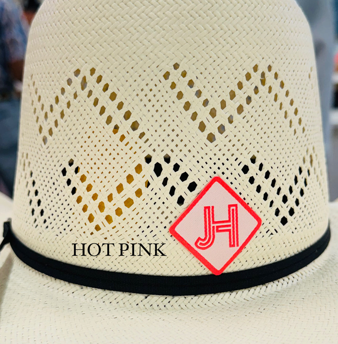 2024 Jobes Hats - patch/sticker - JH Diamond Hot Pink/White - Jobes Hats, LLC