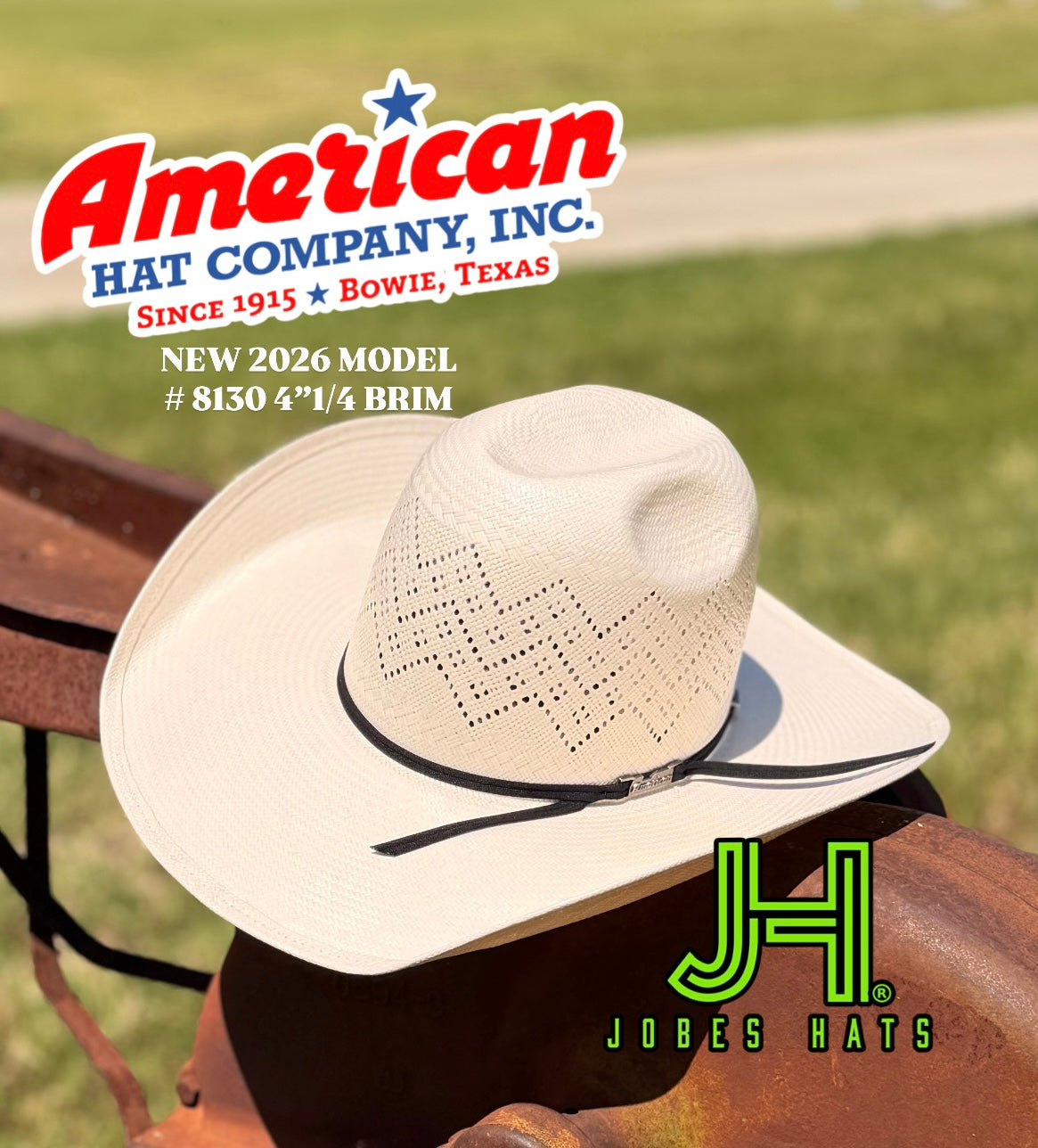 New 2026 American Hat Straw #8130 4”1/4 Brim/ Round Oval